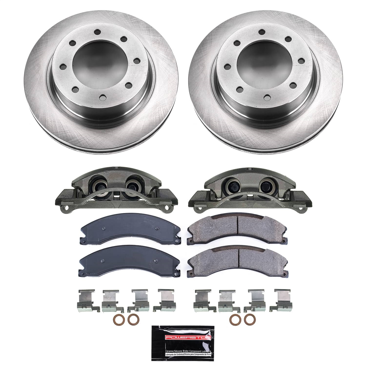 Power Stop - KCOE6518A - Front - Disc Brake Pad/Caliper and Rotor Kit