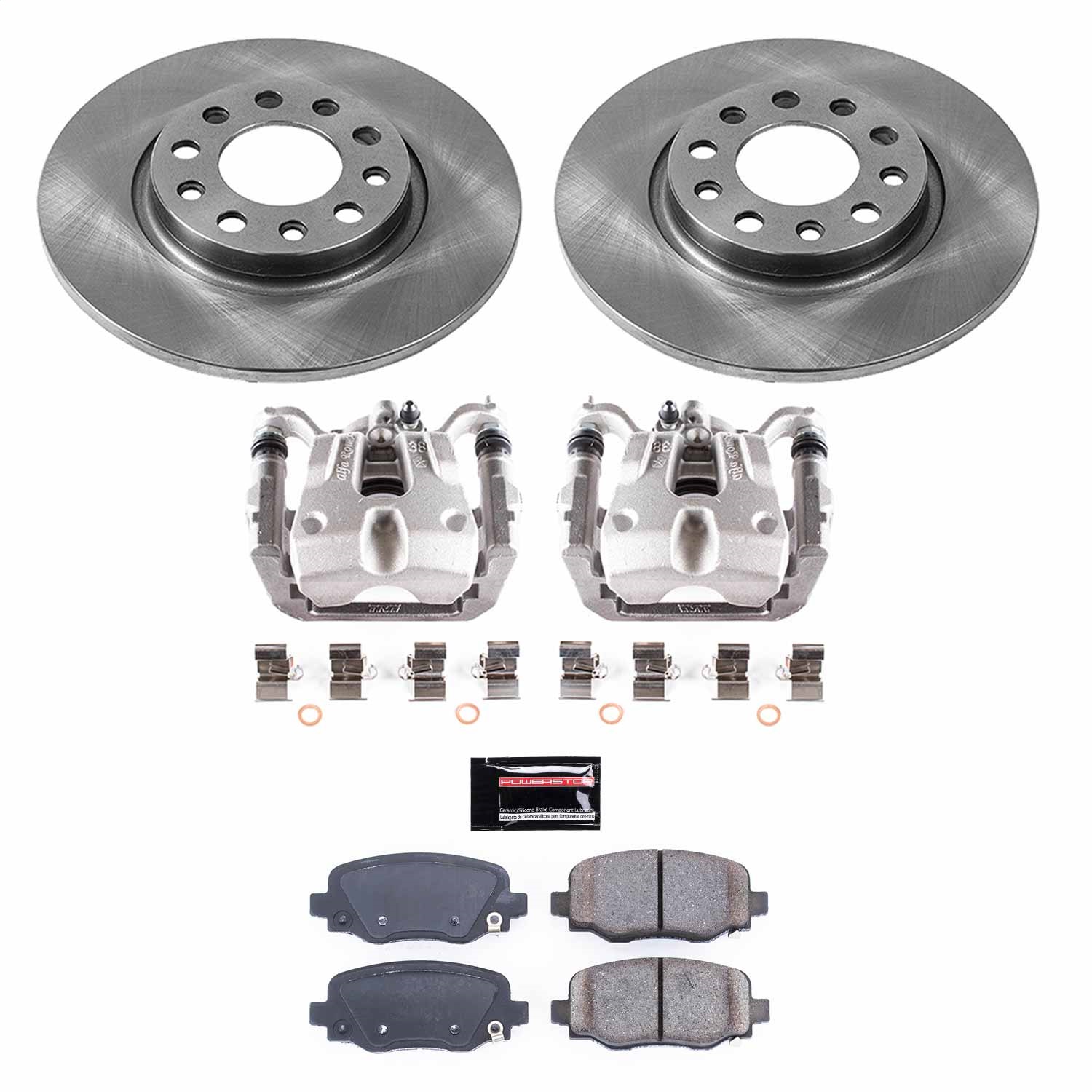 Power Stop - KCOE6543 - Rear - Disc Brake Pad/Caliper and Rotor Kit