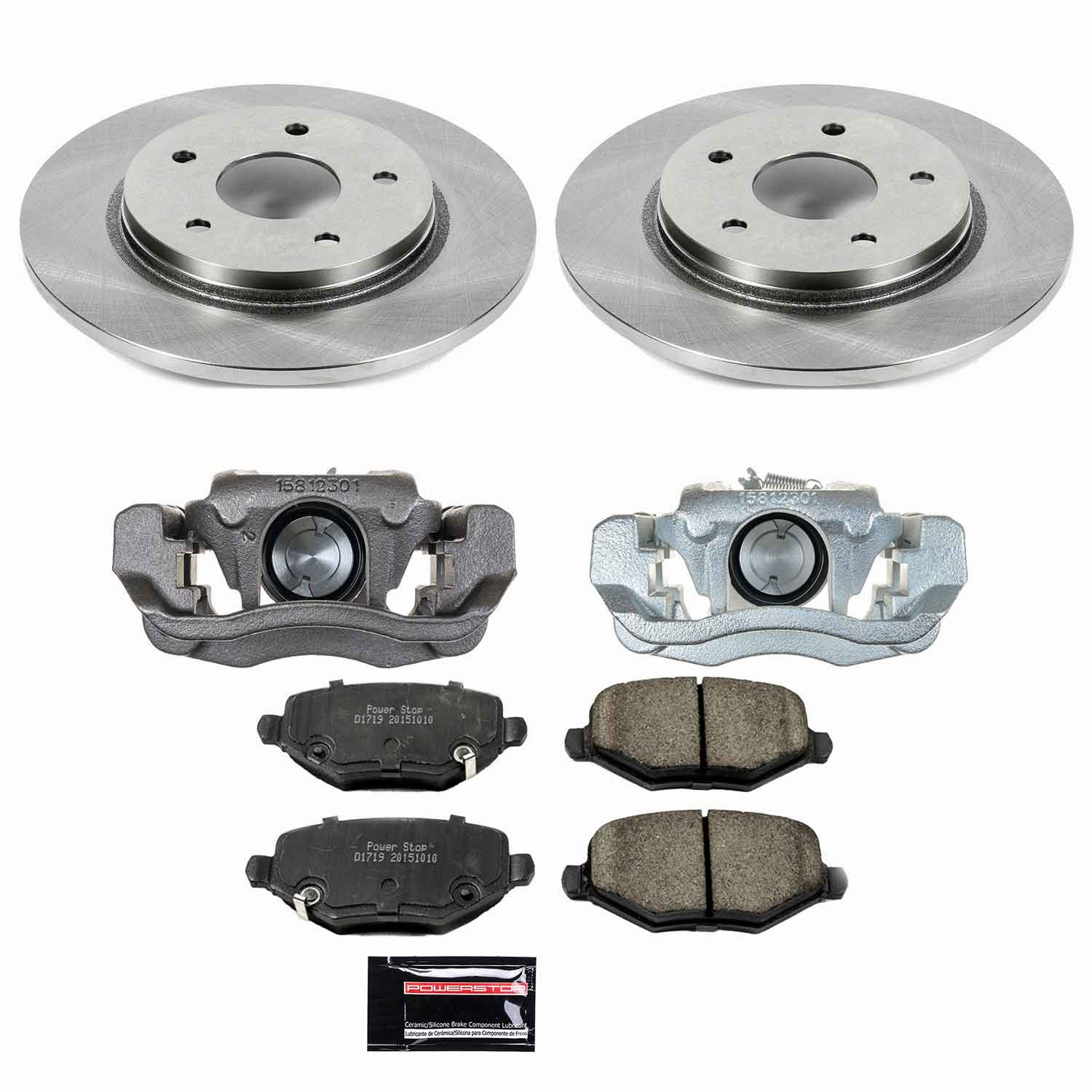 Power Stop - KCOE6544 - Rear - Disc Brake Pad/Caliper and Rotor Kit
