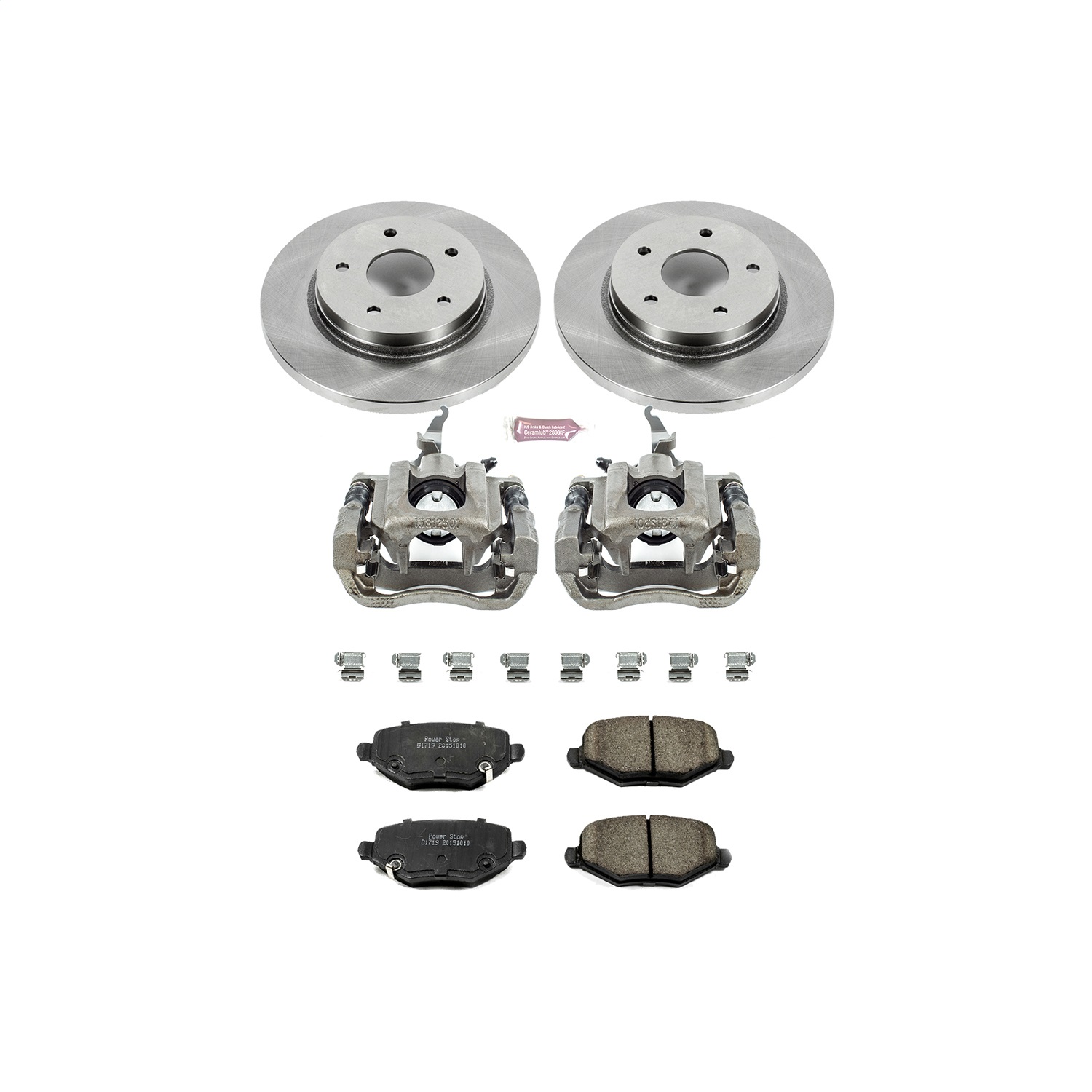 Power Stop - KCOE6544A - Rear - Disc Brake Pad/Caliper and Rotor Kit