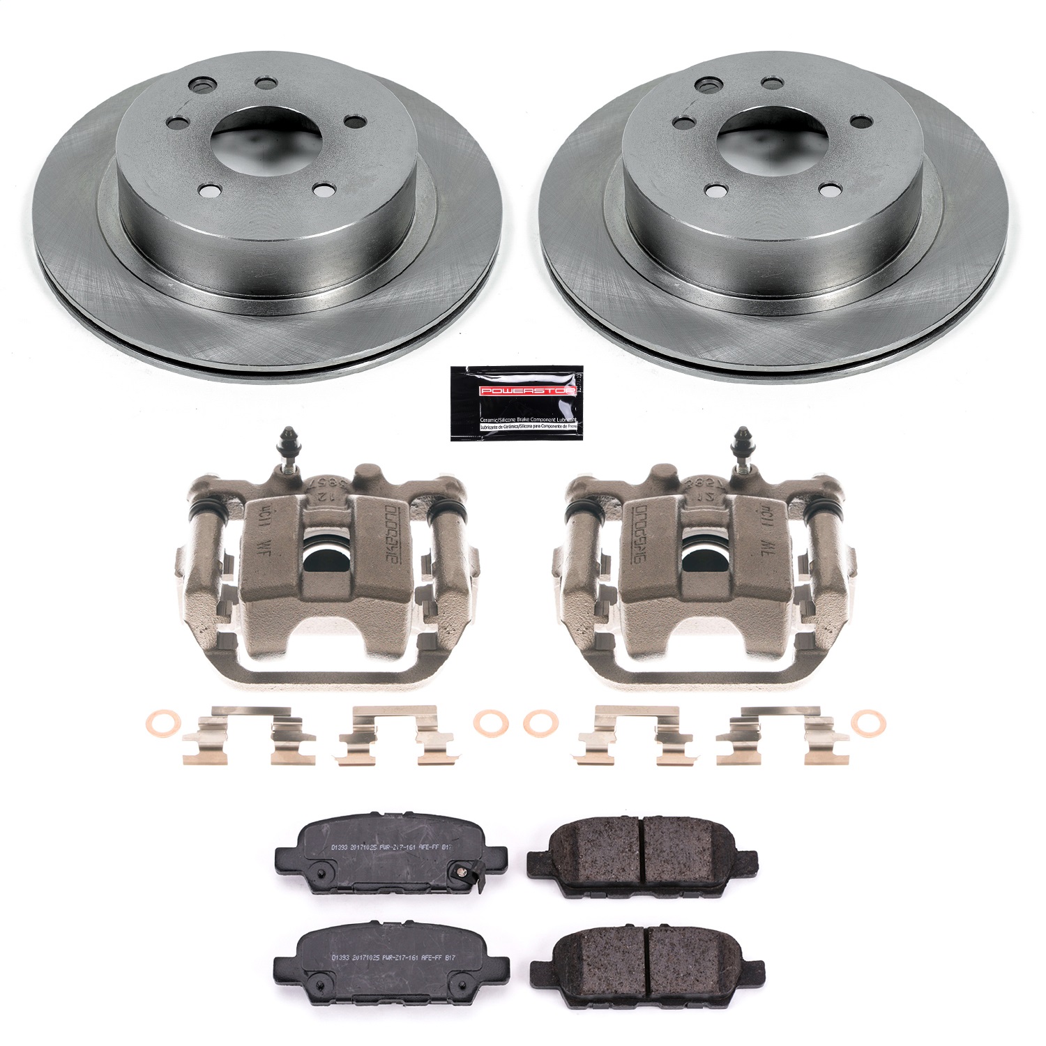 Power Stop - KCOE6761A - Rear - Disc Brake Pad/Caliper and Rotor Kit