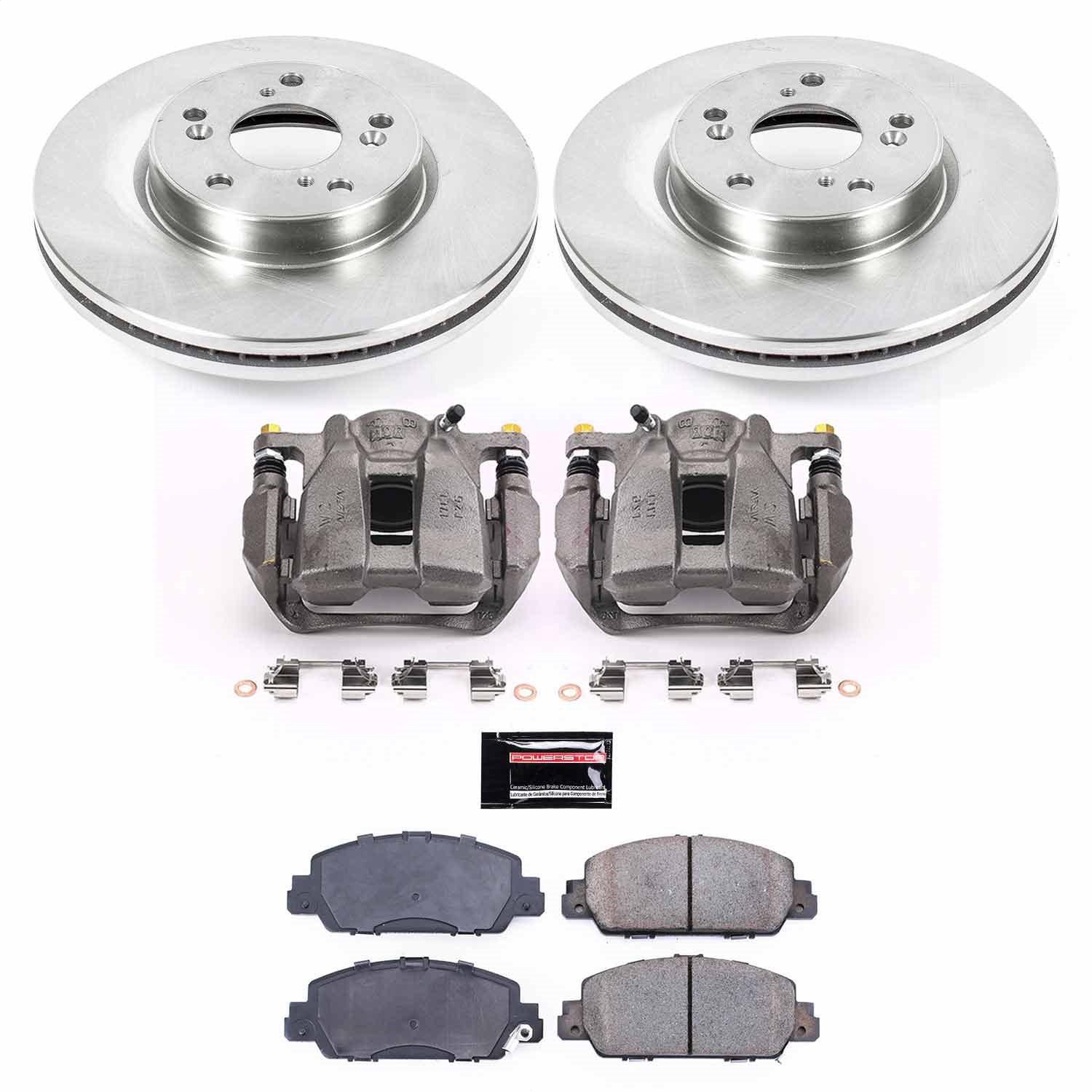 Power Stop - KCOE6777A - Front - Disc Brake Pad/Caliper and Rotor Kit