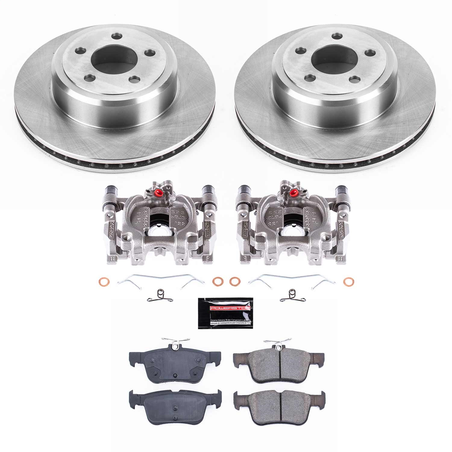 Power Stop - KCOE6817A - Rear - Disc Brake Pad/Caliper and Rotor Kit