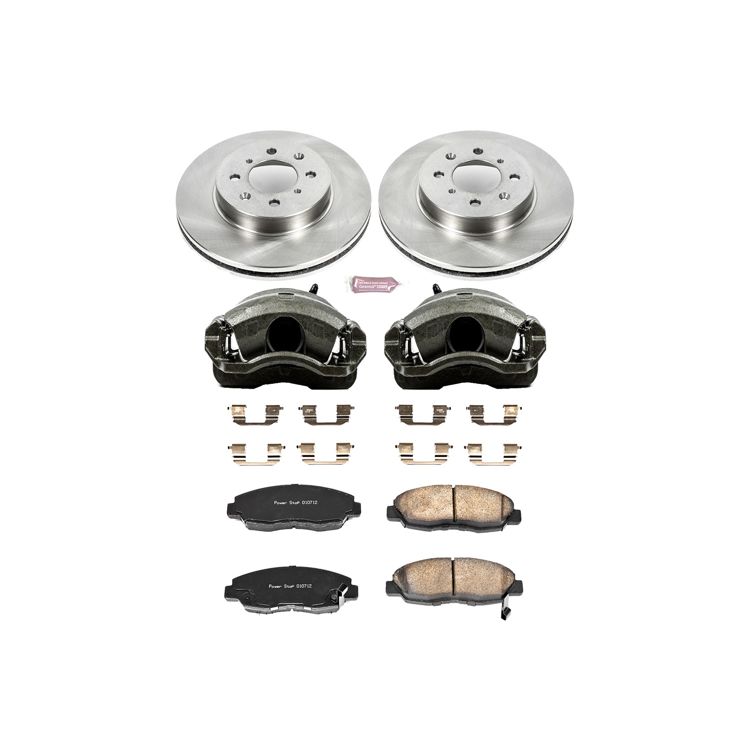 Power Stop - KCOE690 - Front - Disc Brake Pad/Caliper and Rotor Kit