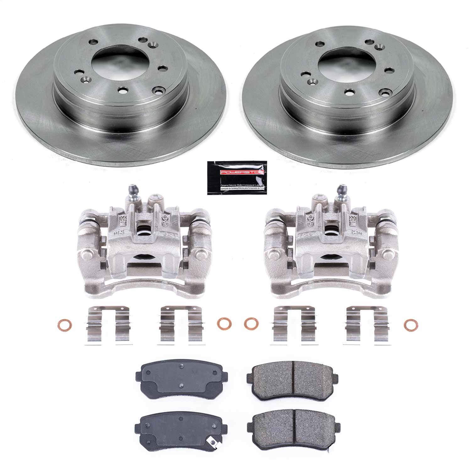 Power Stop - KCOE6936 - Rear - Disc Brake Pad/Caliper and Rotor Kit
