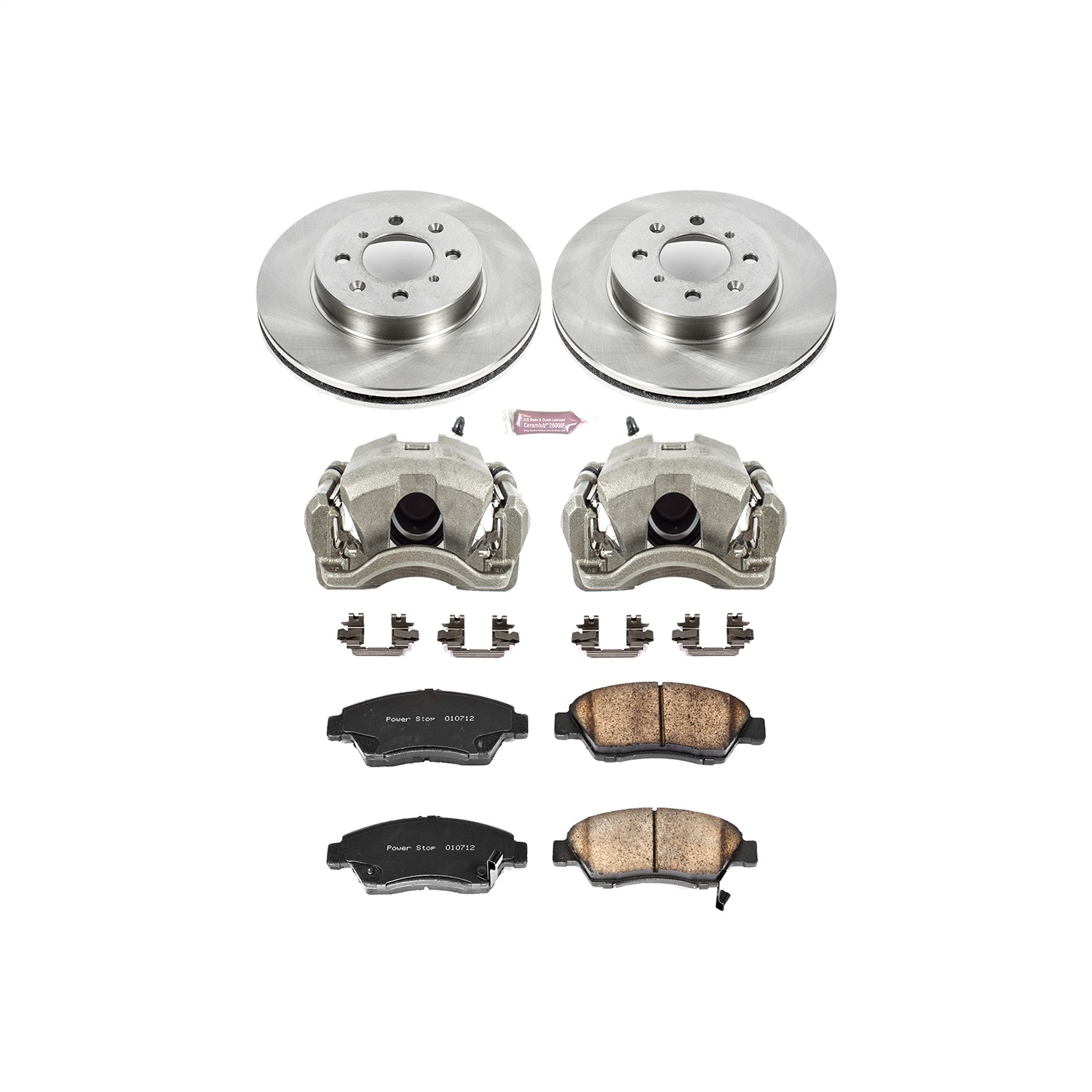 Power Stop - KCOE694 - Front - Disc Brake Pad/Caliper and Rotor Kit