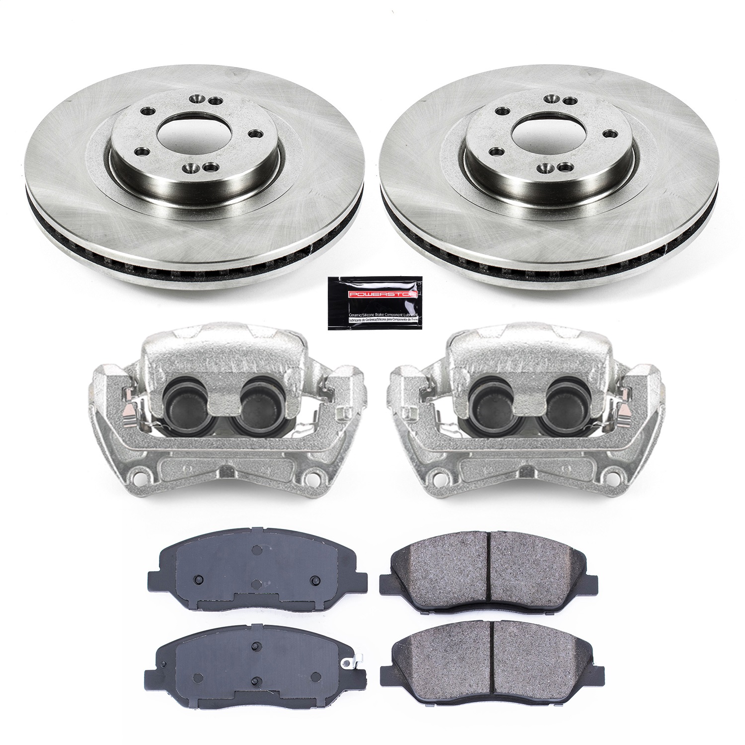 Power Stop - KCOE6951 - Front - Disc Brake Pad/Caliper and Rotor Kit
