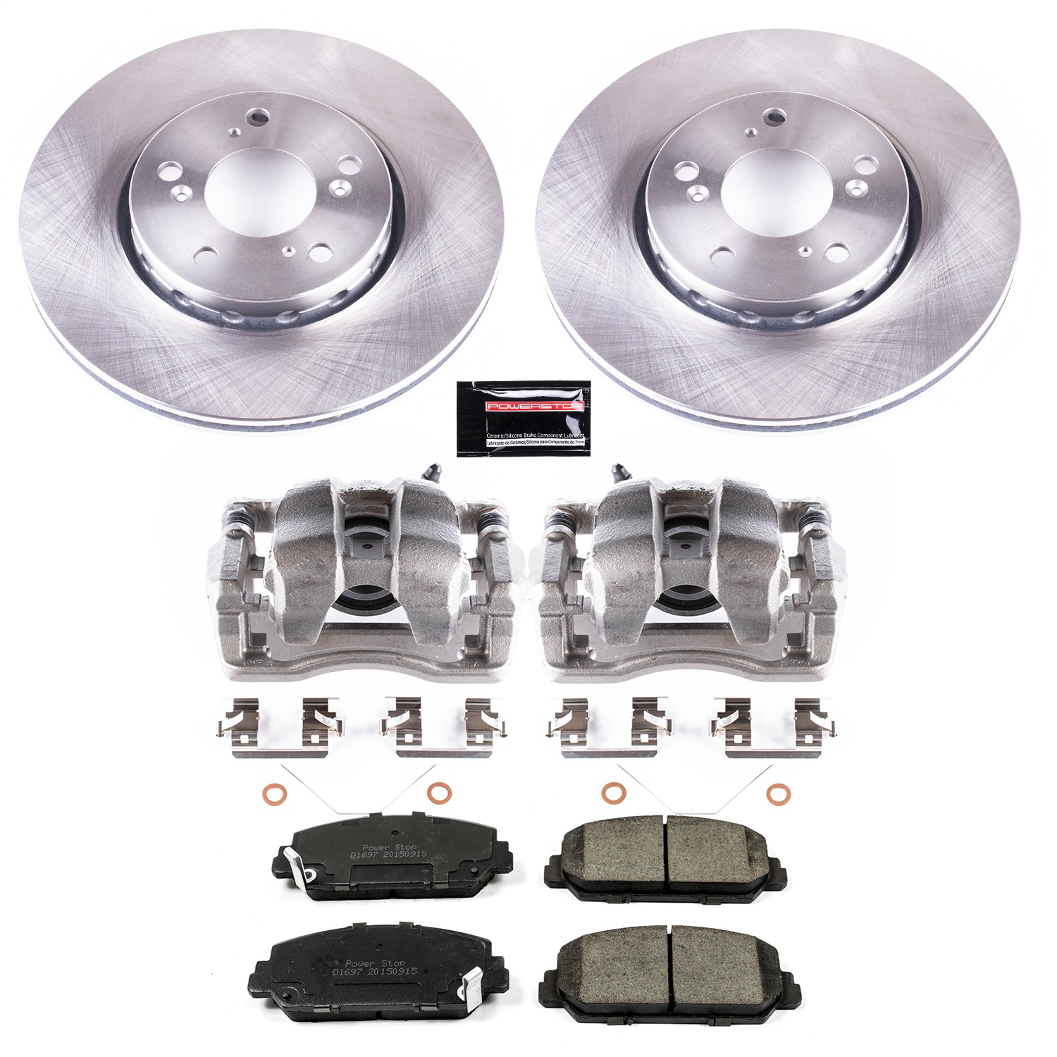 Power Stop - KCOE6955 - Front - Disc Brake Pad/Caliper and Rotor Kit