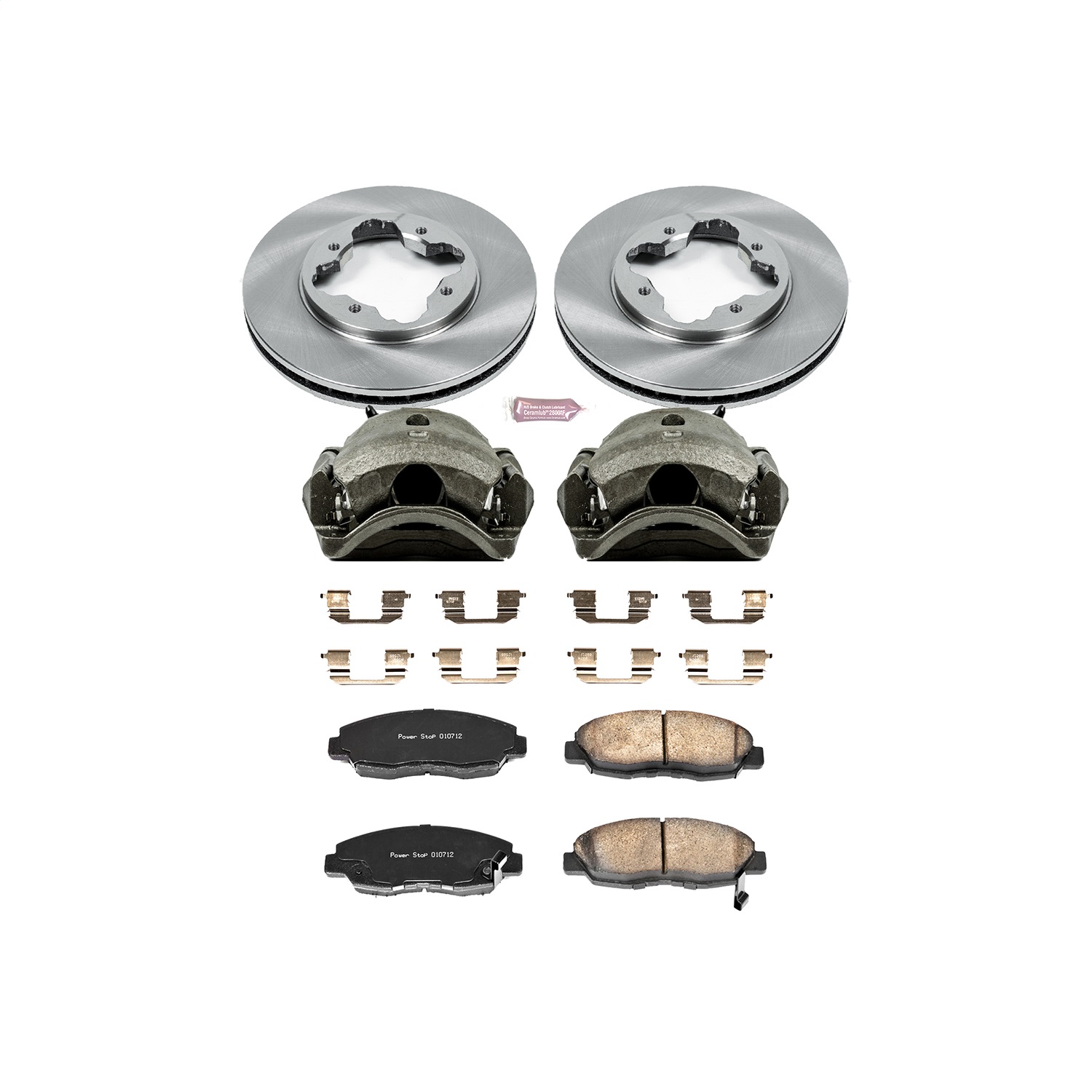 Power Stop - KCOE697 - Front - Disc Brake Pad/Caliper and Rotor Kit