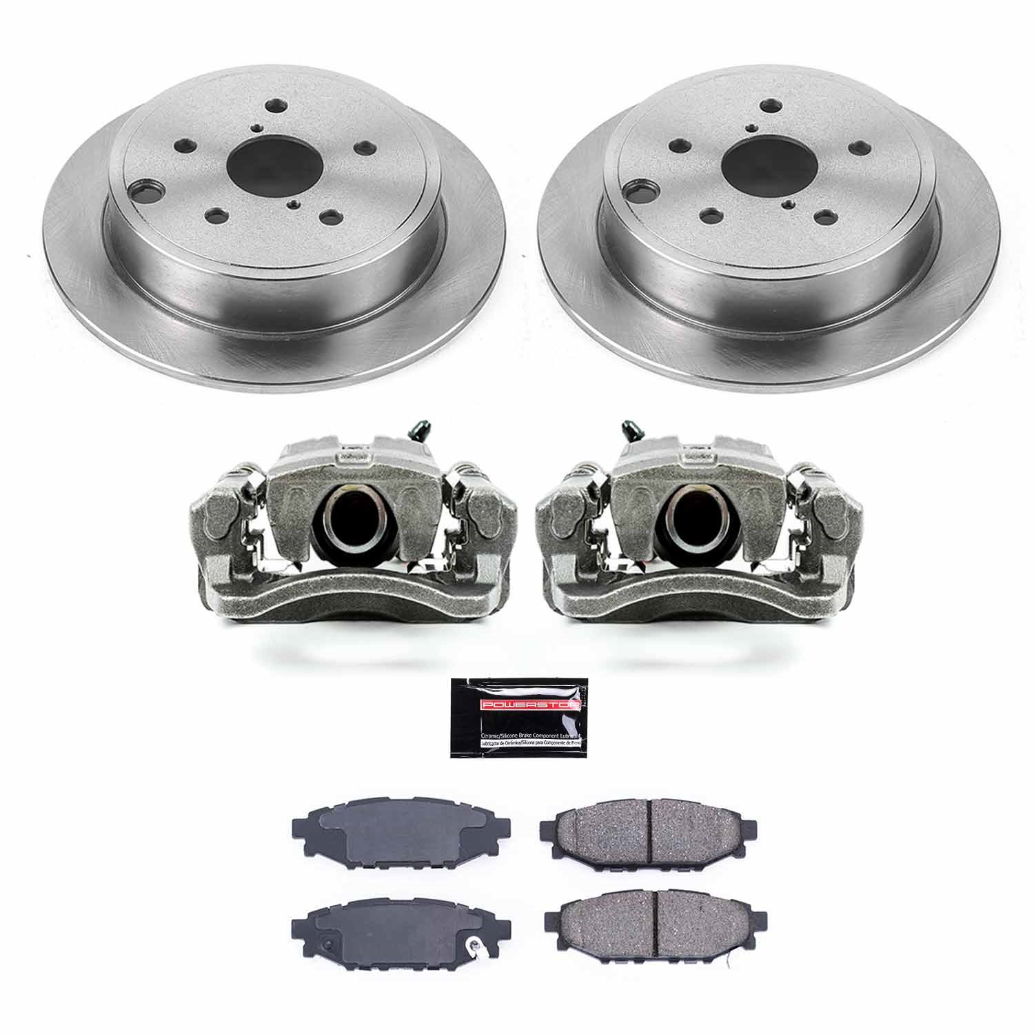 Power Stop - KCOE6977 - Rear - Disc Brake Pad/Caliper and Rotor Kit