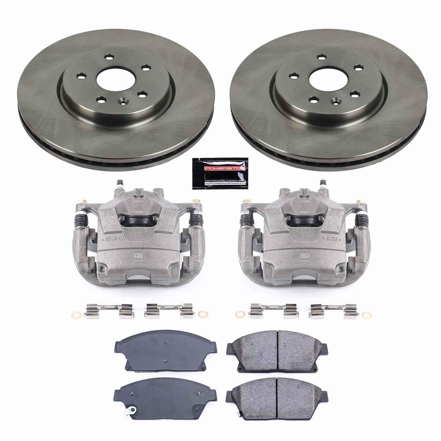 Power Stop - KCOE6996 - Front - Disc Brake Pad/Caliper and Rotor Kit