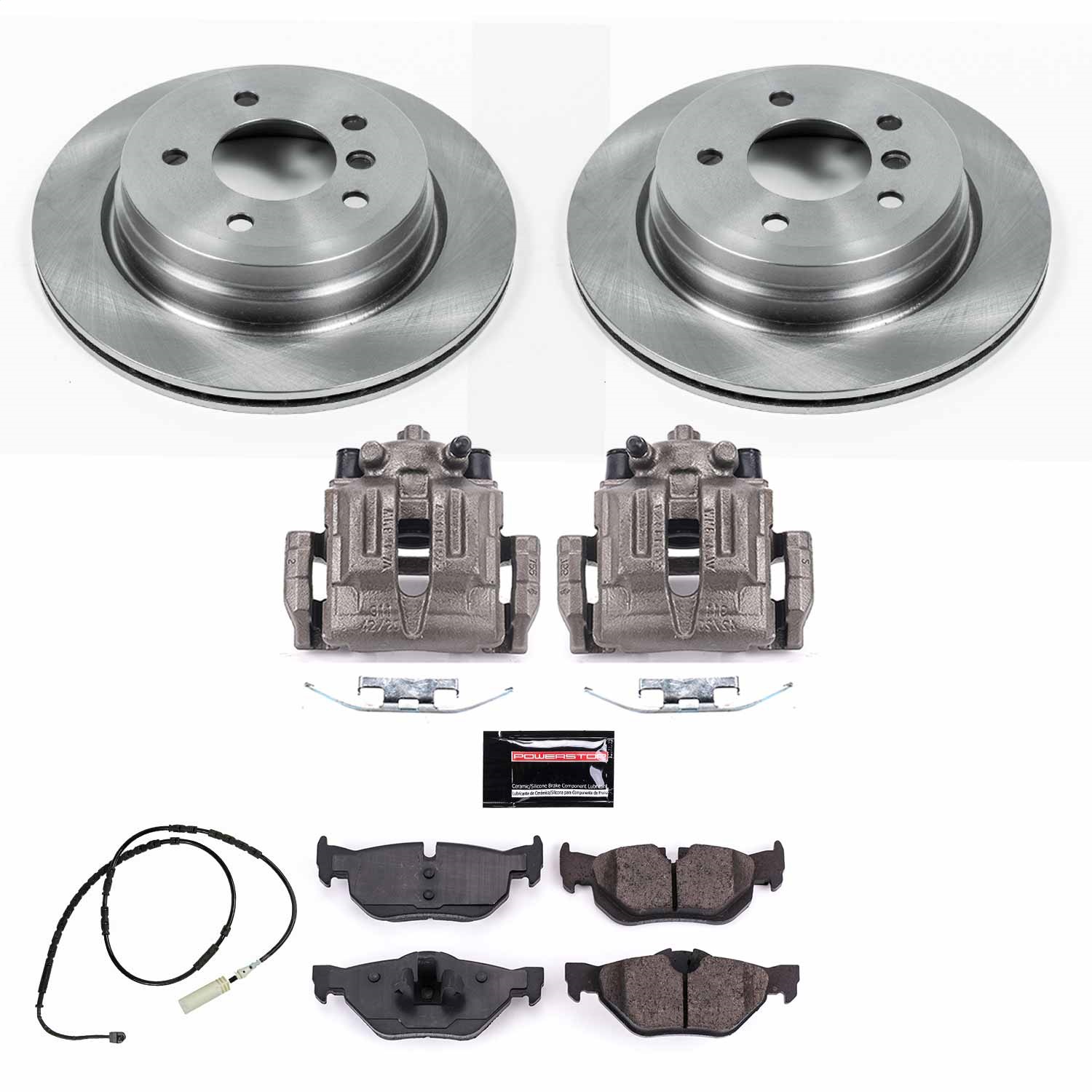 Power Stop - KCOE7008 - Rear - Disc Brake Pad/Caliper and Rotor Kit