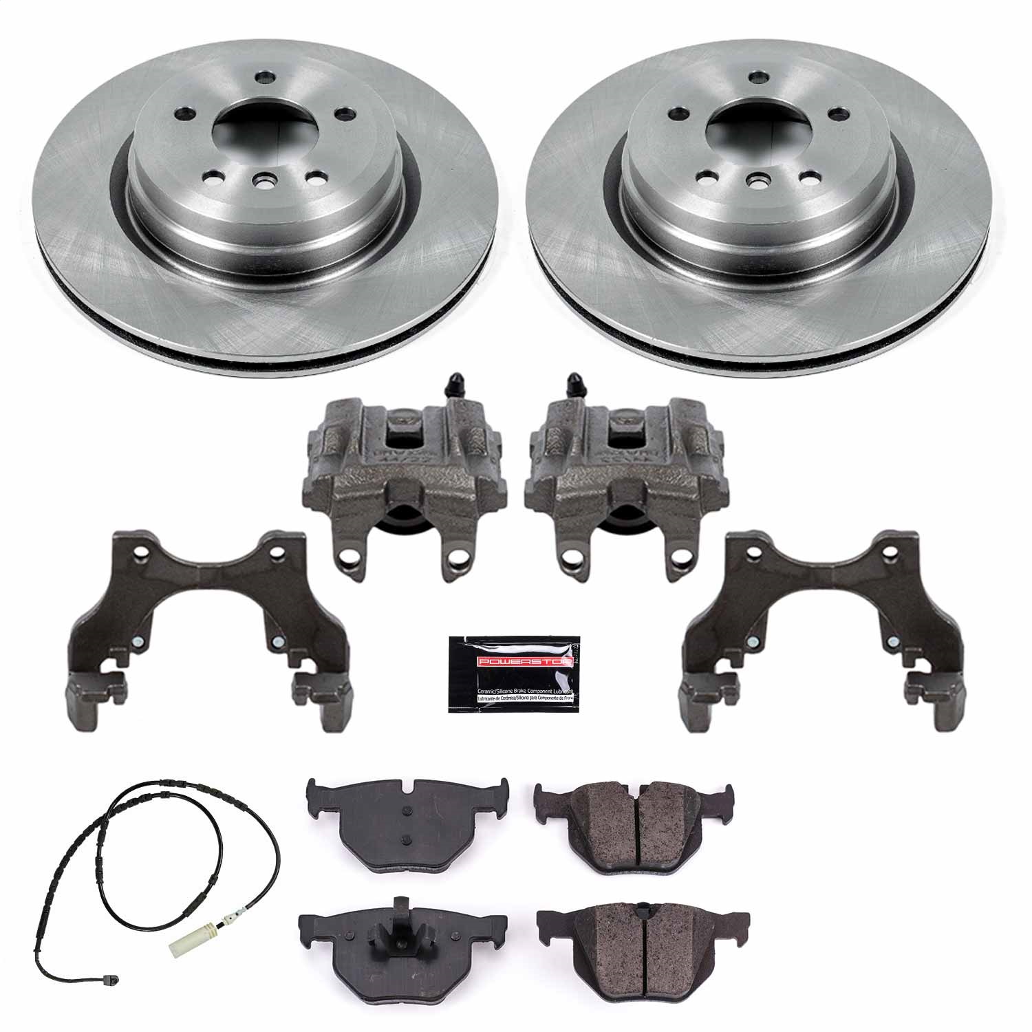 Power Stop - KCOE7009 - Rear - Disc Brake Pad/Caliper and Rotor Kit