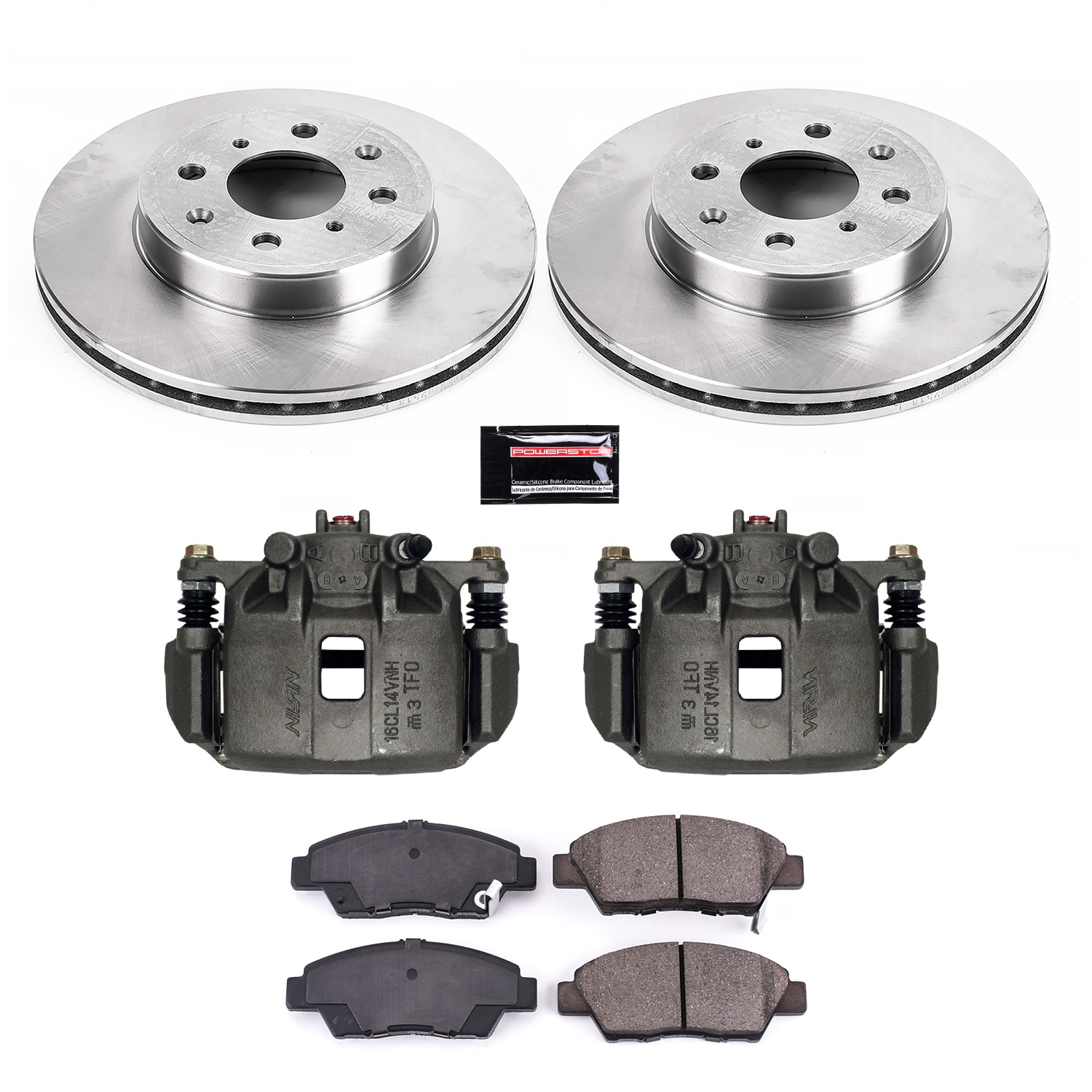 Power Stop - KCOE7032A - Front - Disc Brake Pad/Caliper and Rotor Kit