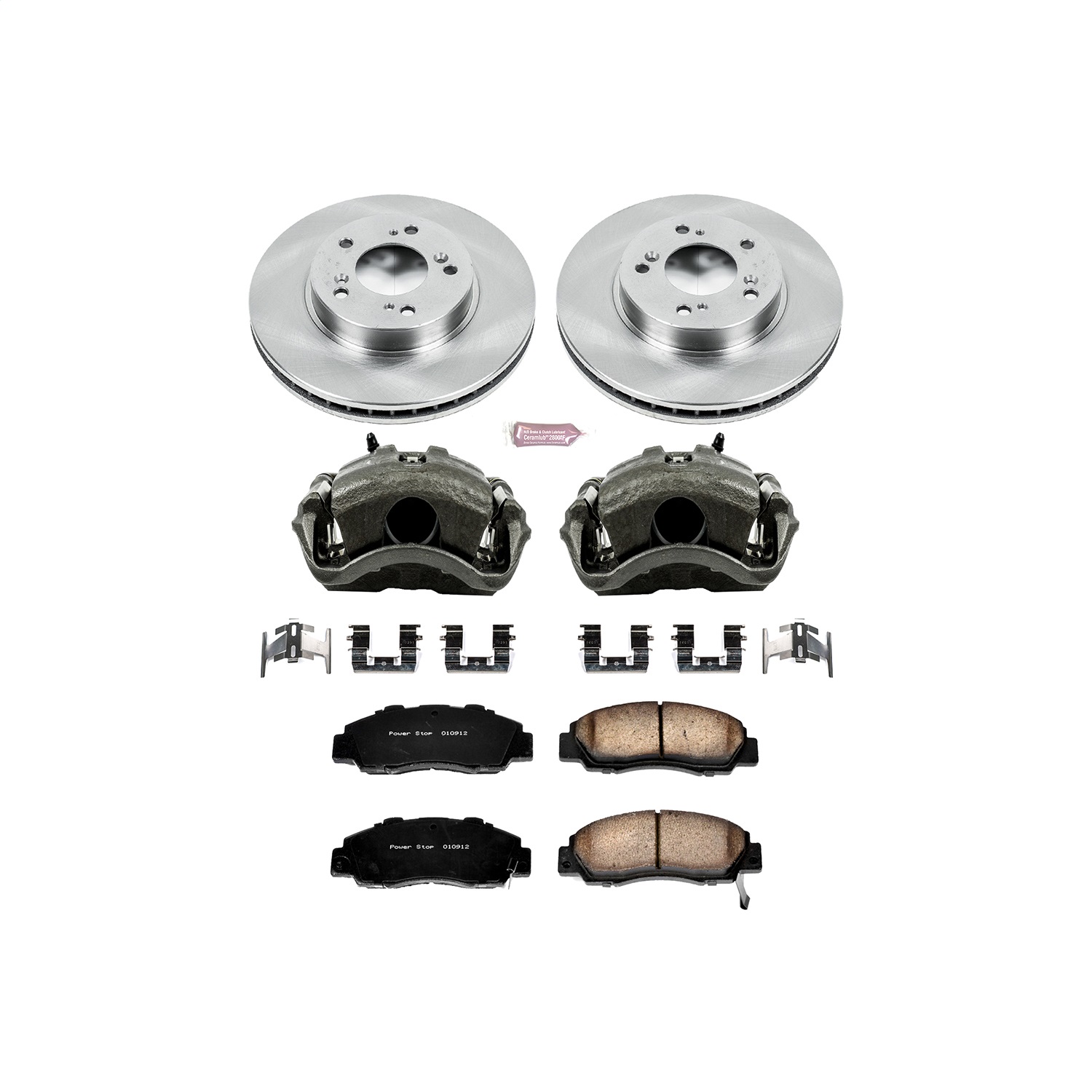 Power Stop - KCOE704 - Front - Disc Brake Pad/Caliper and Rotor Kit