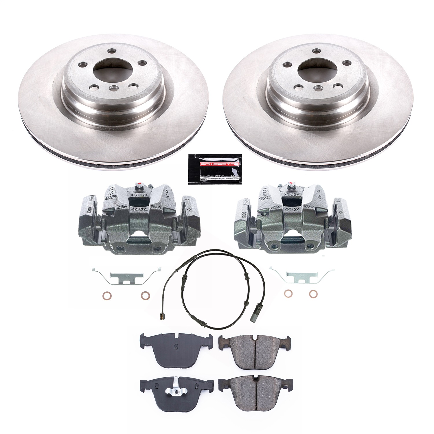 Power Stop - KCOE7087 - Rear - Disc Brake Pad/Caliper and Rotor Kit