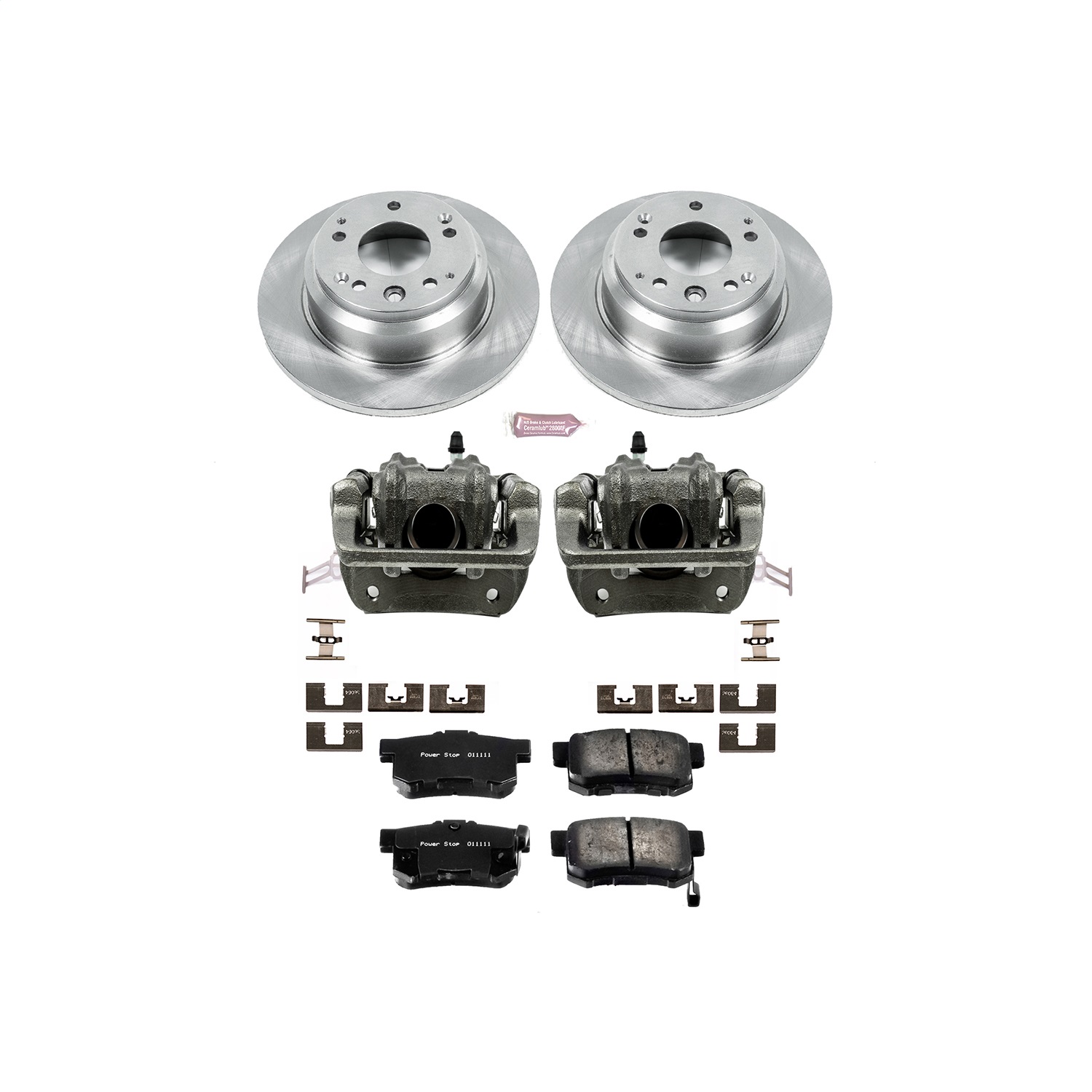 Power Stop - KCOE709 - Rear - Disc Brake Pad/Caliper and Rotor Kit