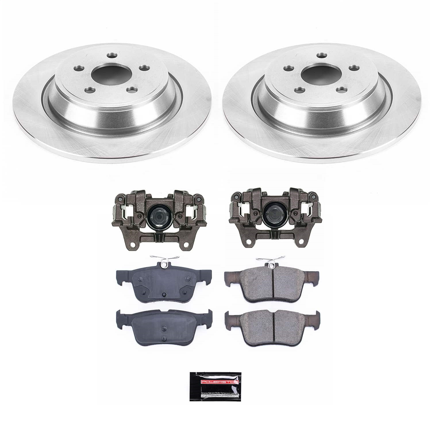 Power Stop - KCOE7144B - Rear - Disc Brake Pad/Caliper and Rotor Kit