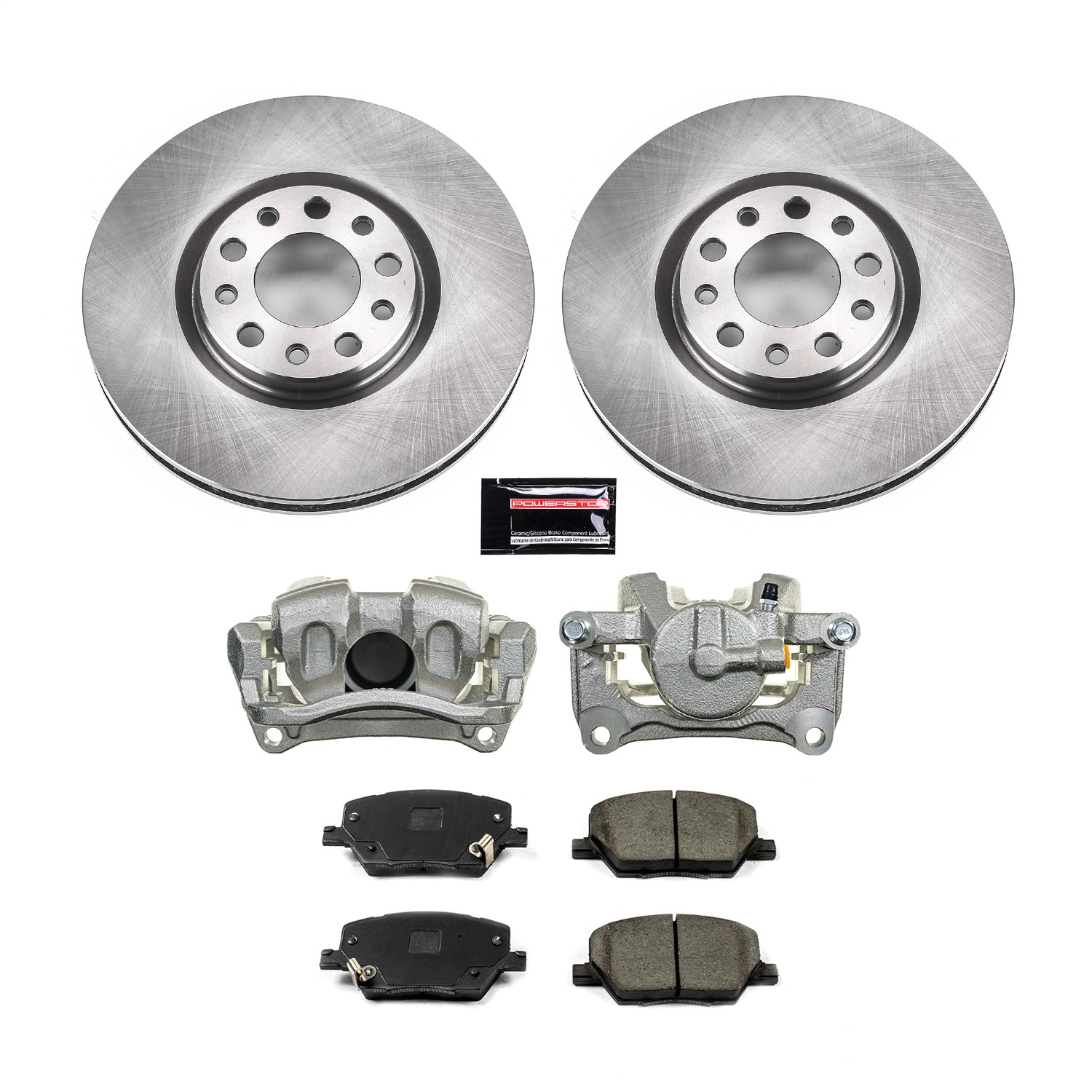 Power Stop - KCOE7299 - Front - Disc Brake Pad/Caliper and Rotor Kit