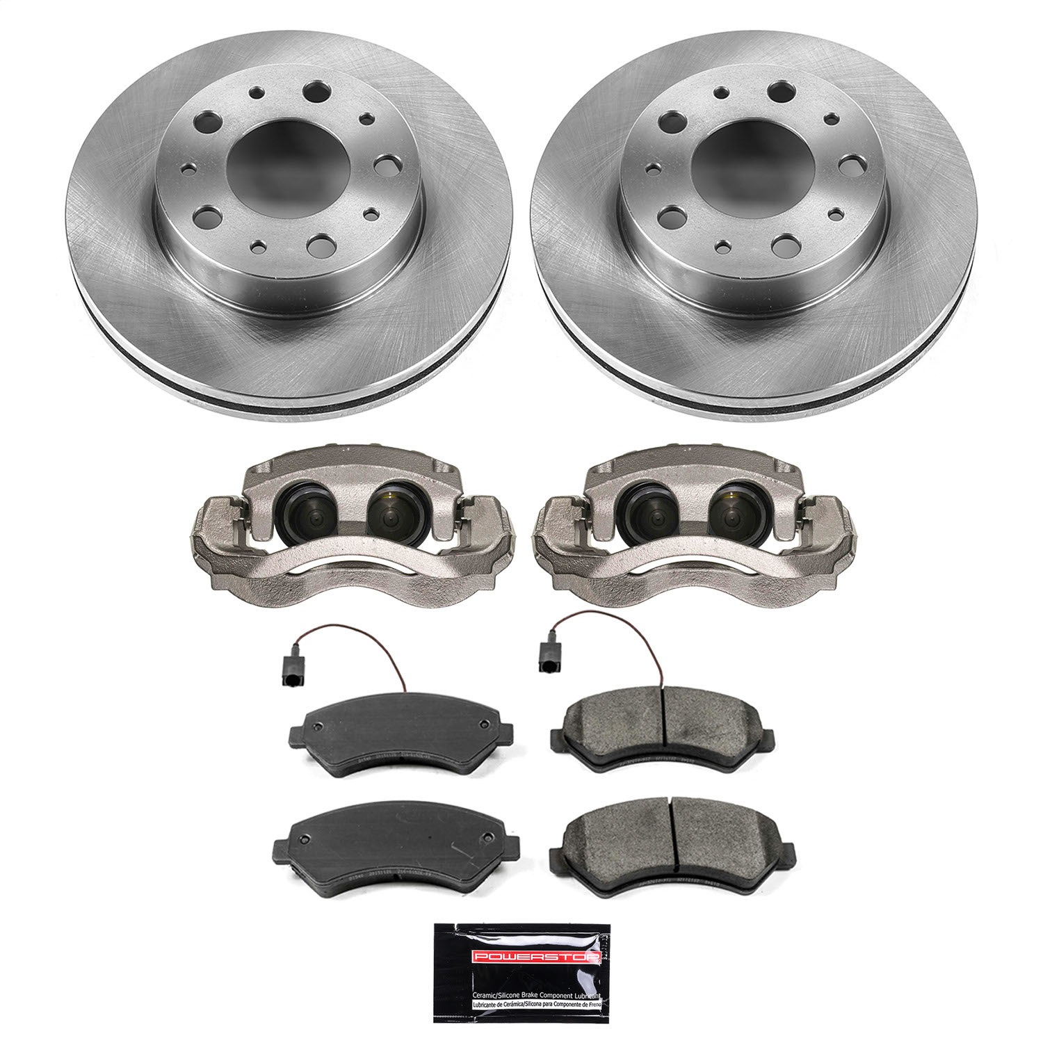 Power Stop - KCOE7303 - Front - Disc Brake Pad/Caliper and Rotor Kit