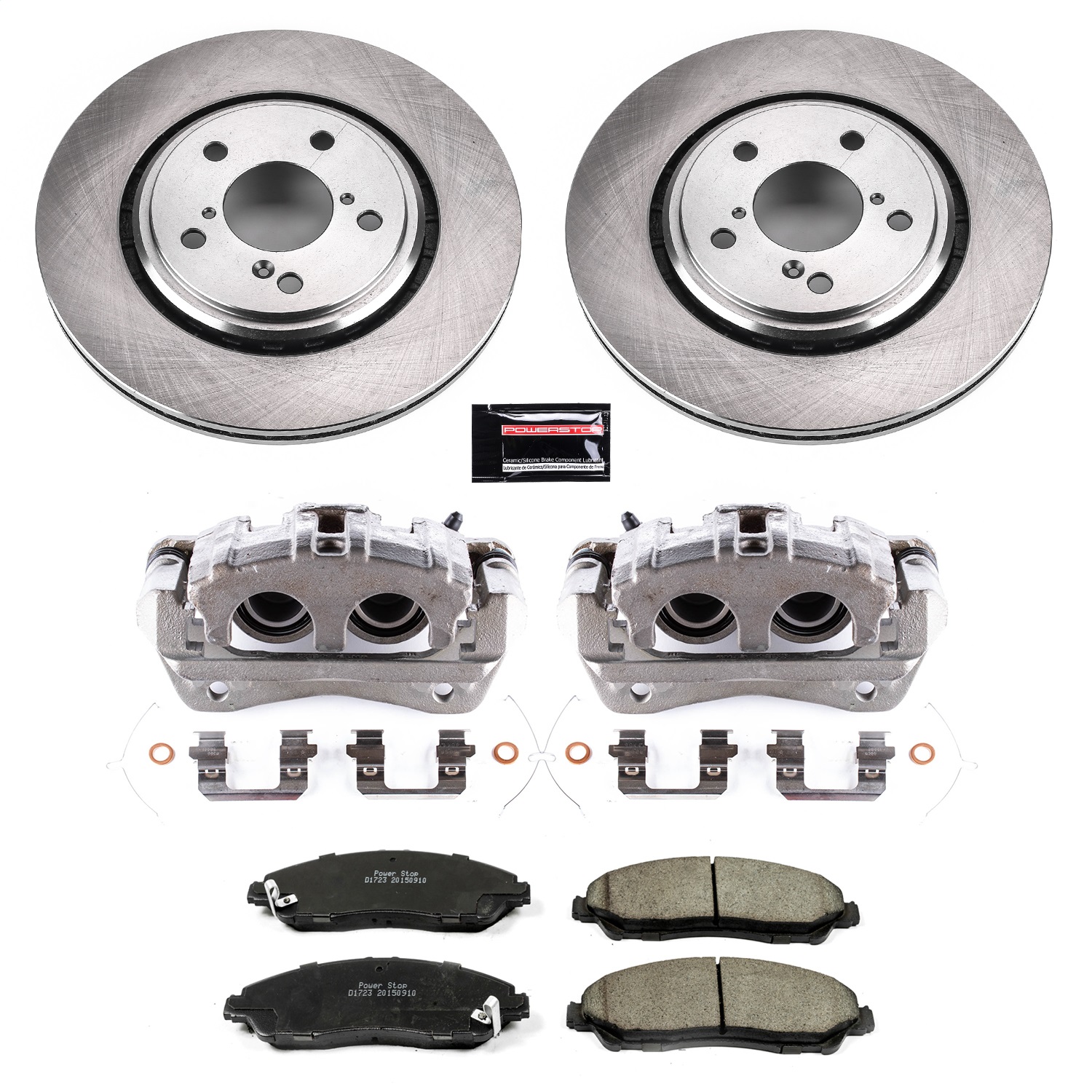 Power Stop - KCOE7352 - Front - Disc Brake Pad/Caliper and Rotor Kit