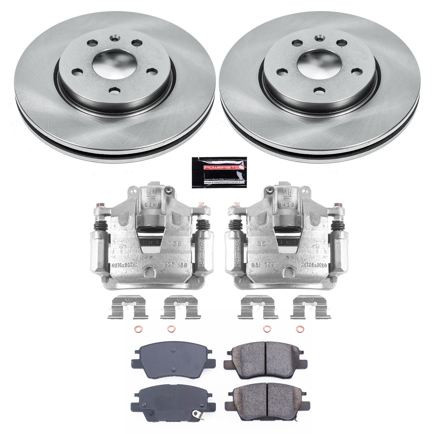 Power Stop - KCOE7399 - Front - Disc Brake Pad/Caliper and Rotor Kit
