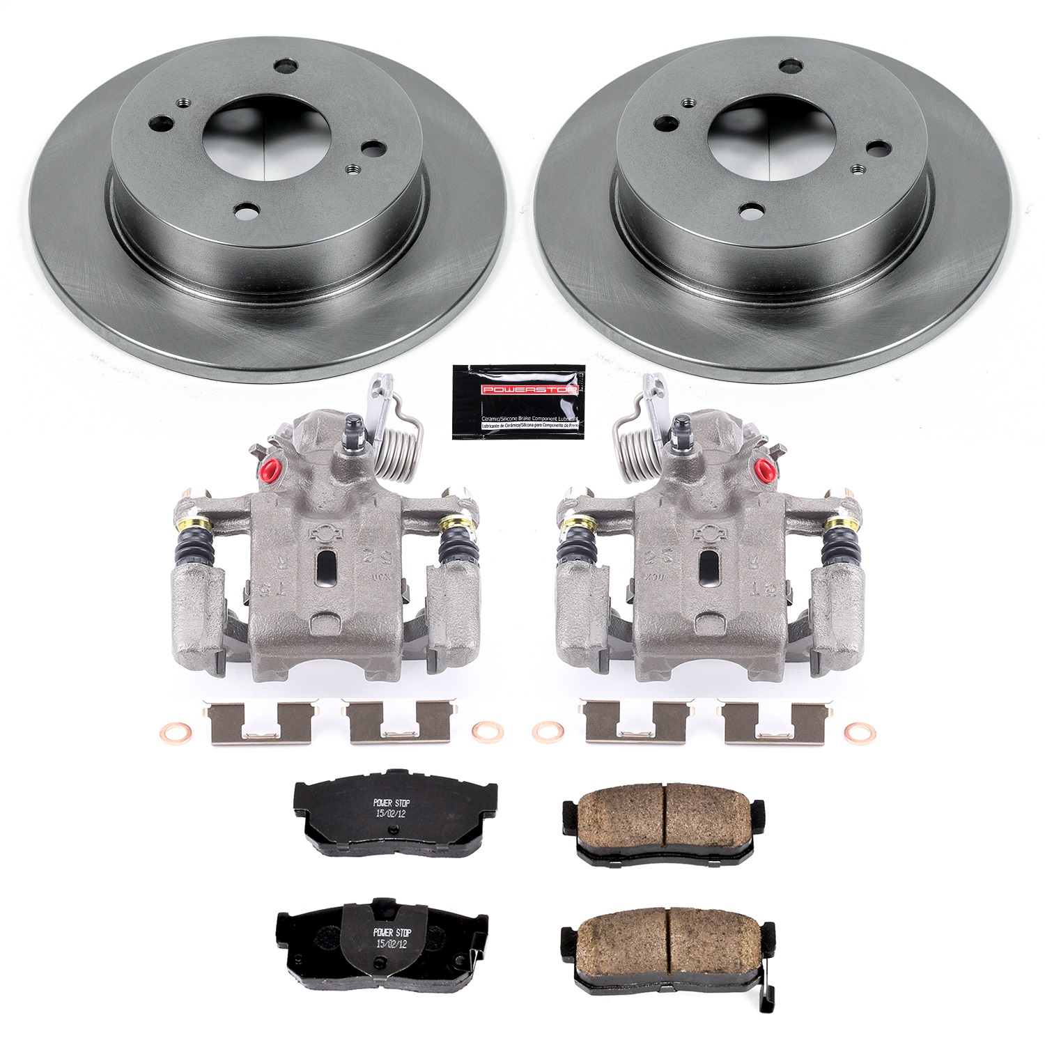 Power Stop - KCOE740 - Rear - Disc Brake Pad/Caliper and Rotor Kit