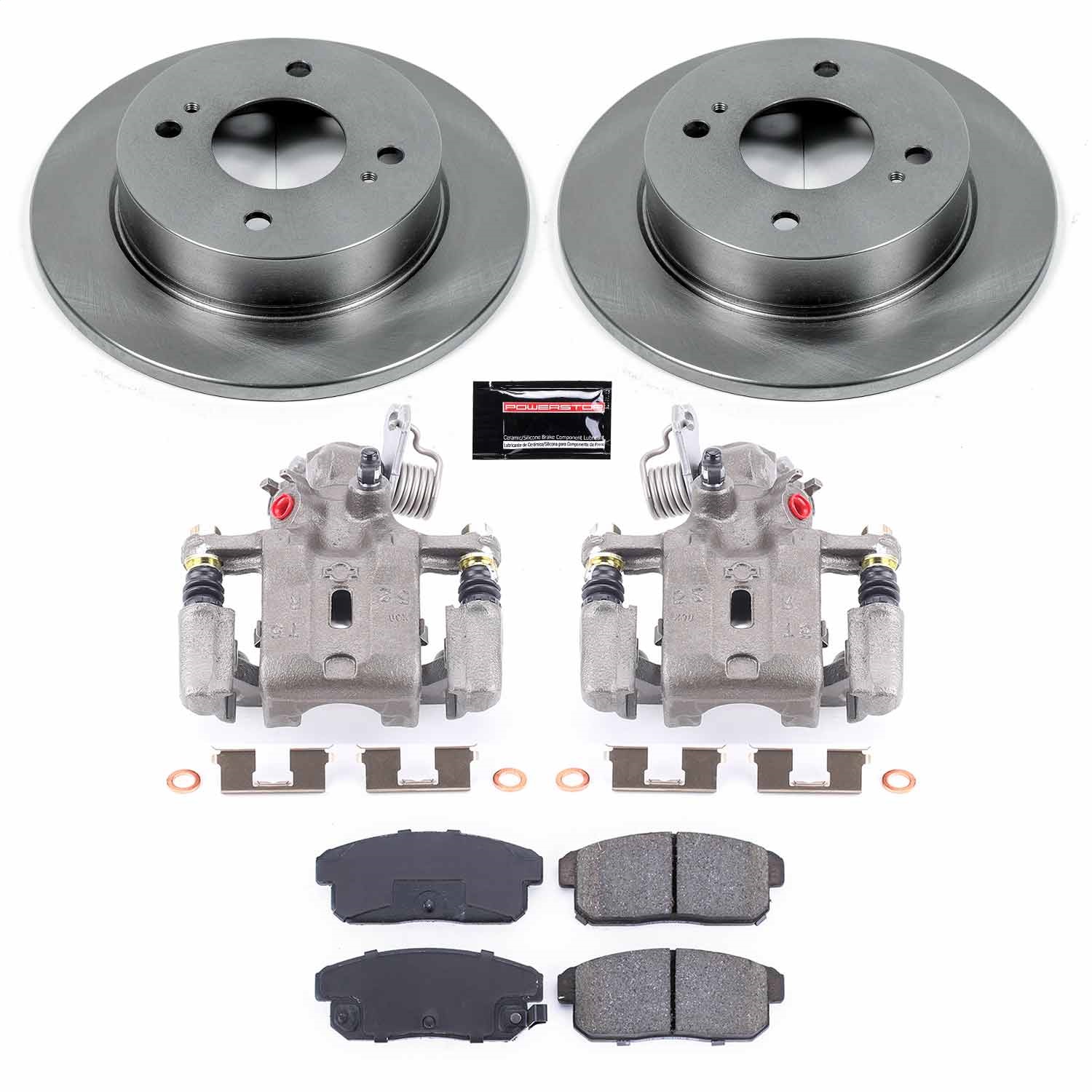 Power Stop - KCOE741 - Rear - Disc Brake Pad/Caliper and Rotor Kit