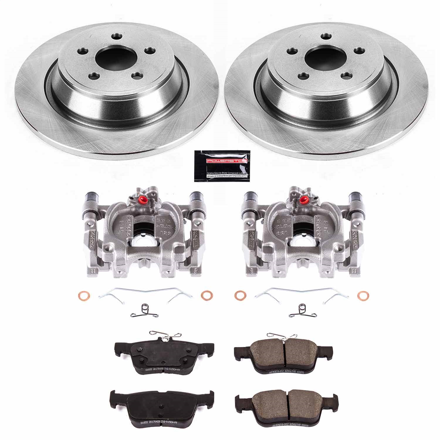 Power Stop - KCOE7417 - Rear - Disc Brake Pad/Caliper and Rotor Kit
