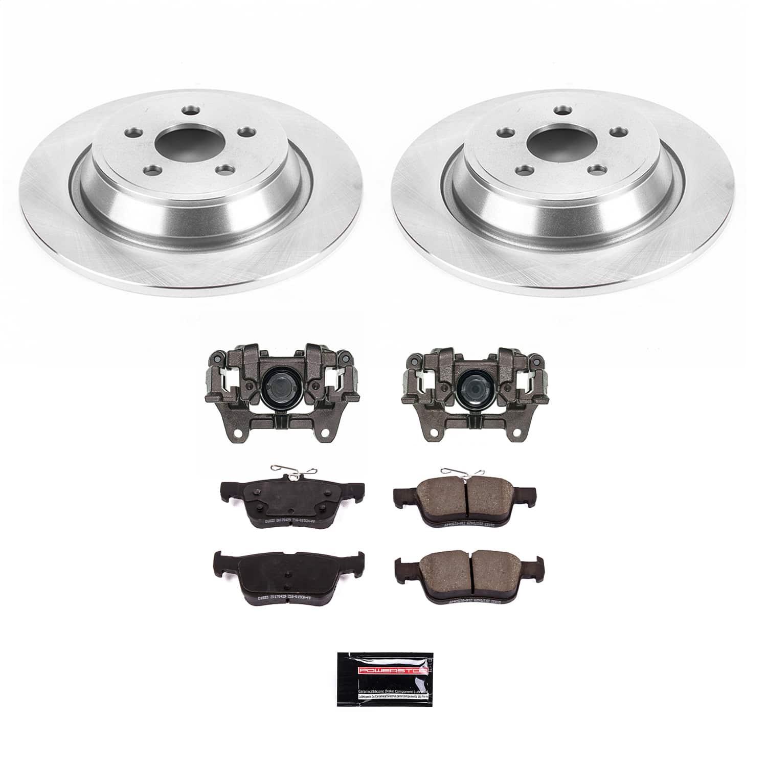 Power Stop - KCOE7417A - Rear - Disc Brake Pad/Caliper and Rotor Kit