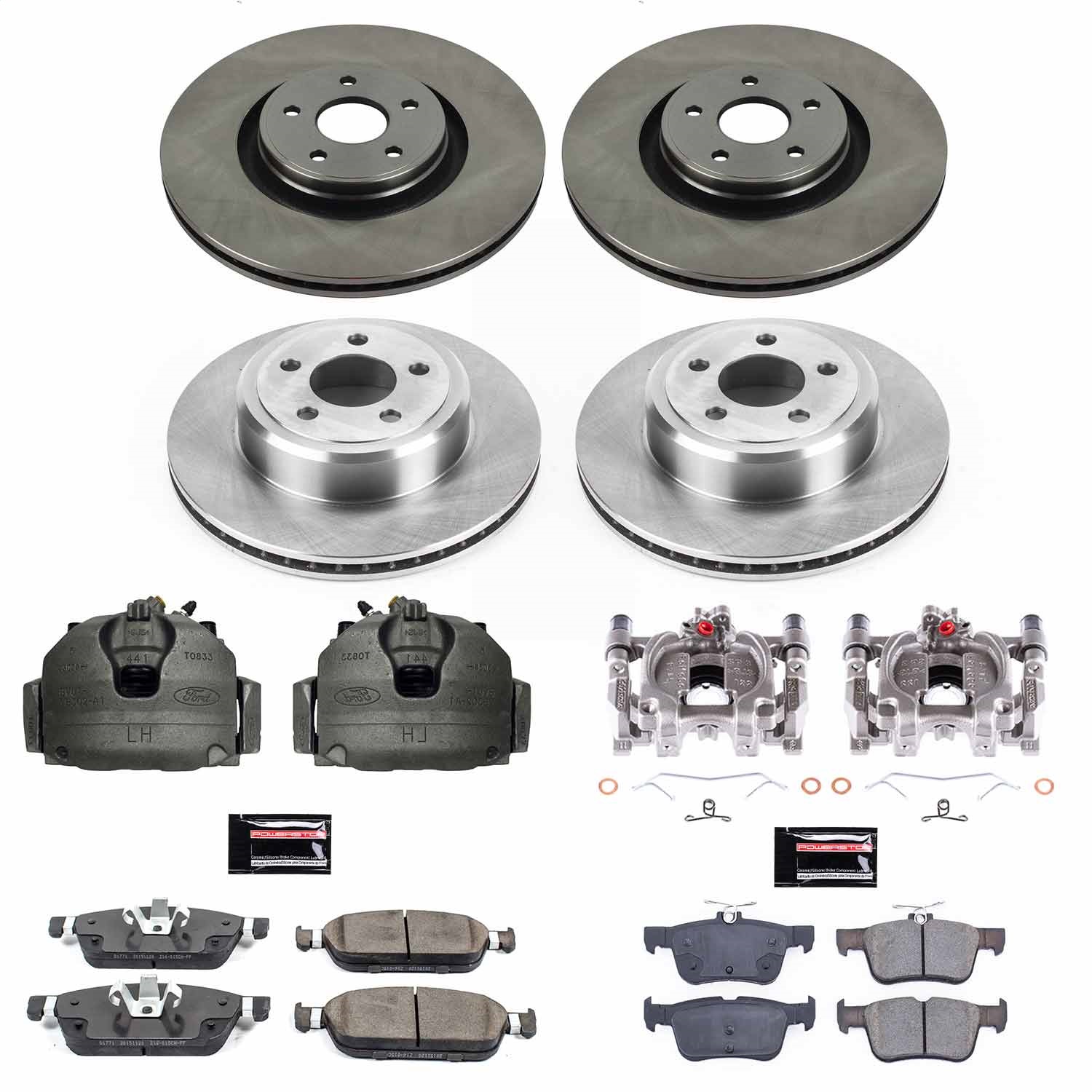Power Stop - KCOE7418 - Front and Rear - Disc Brake Pad and Rotor Kit