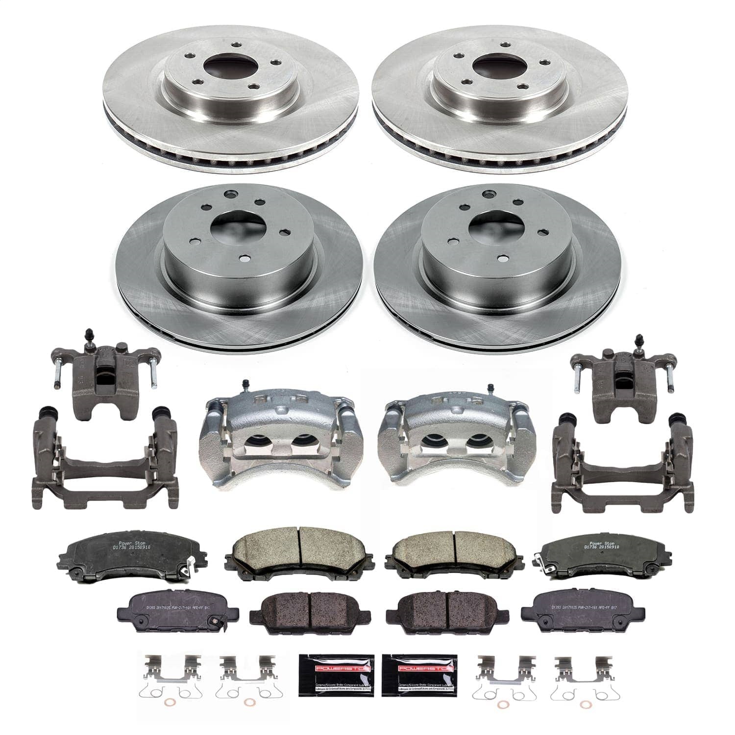 Power Stop - KCOE7584A - Front and Rear - Disc Brake Pad and Rotor Kit