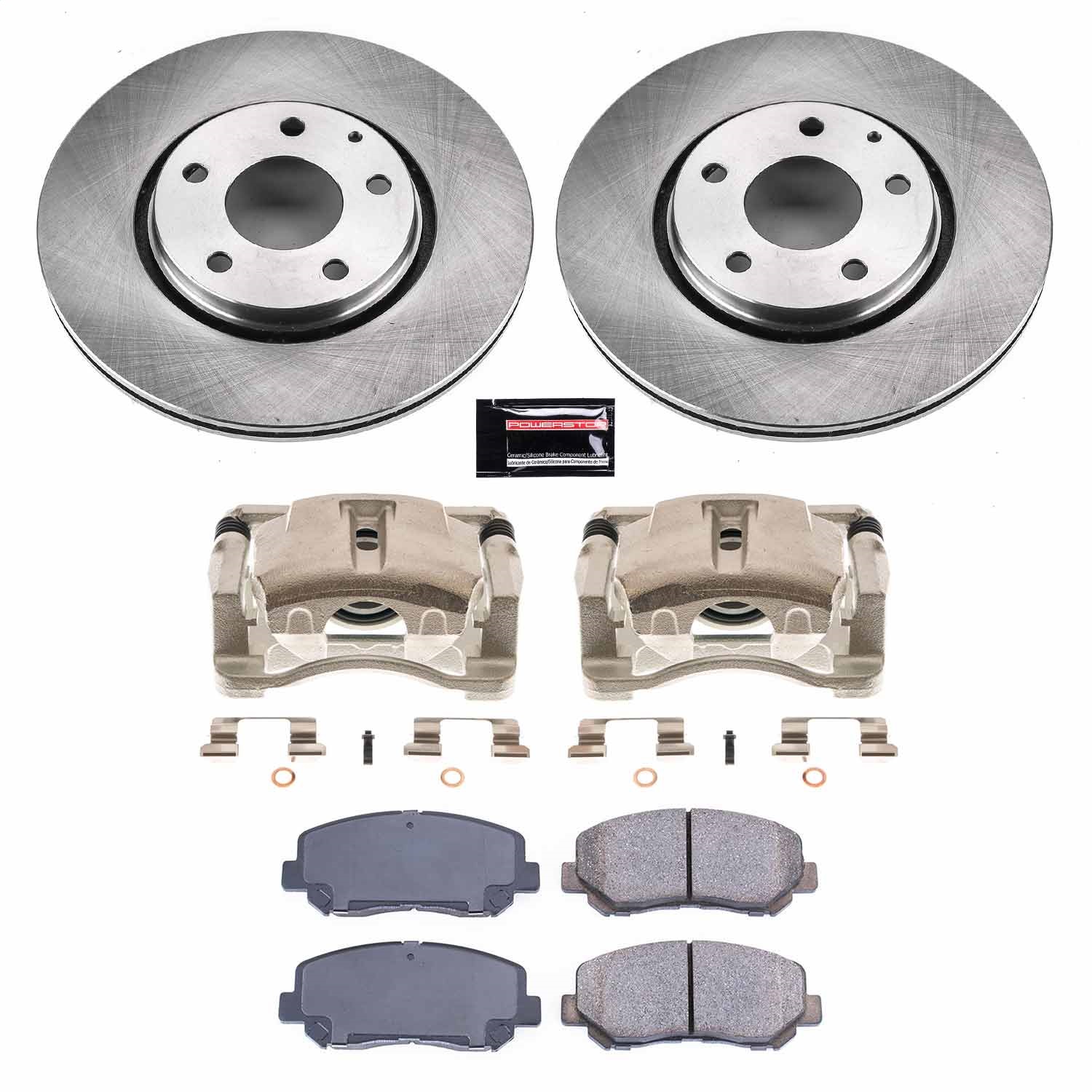 Power Stop - KCOE7689 - Front - Disc Brake Pad/Caliper and Rotor Kit
