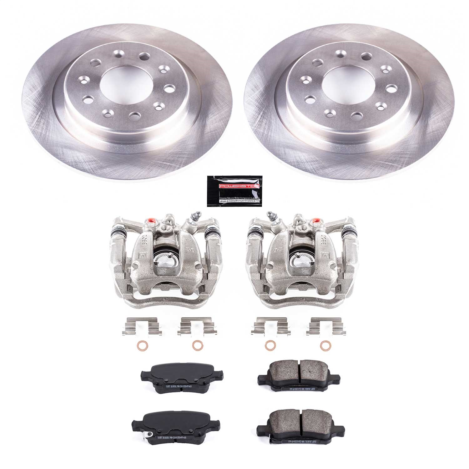 Power Stop - KCOE7717 - Rear - Disc Brake Pad/Caliper and Rotor Kit