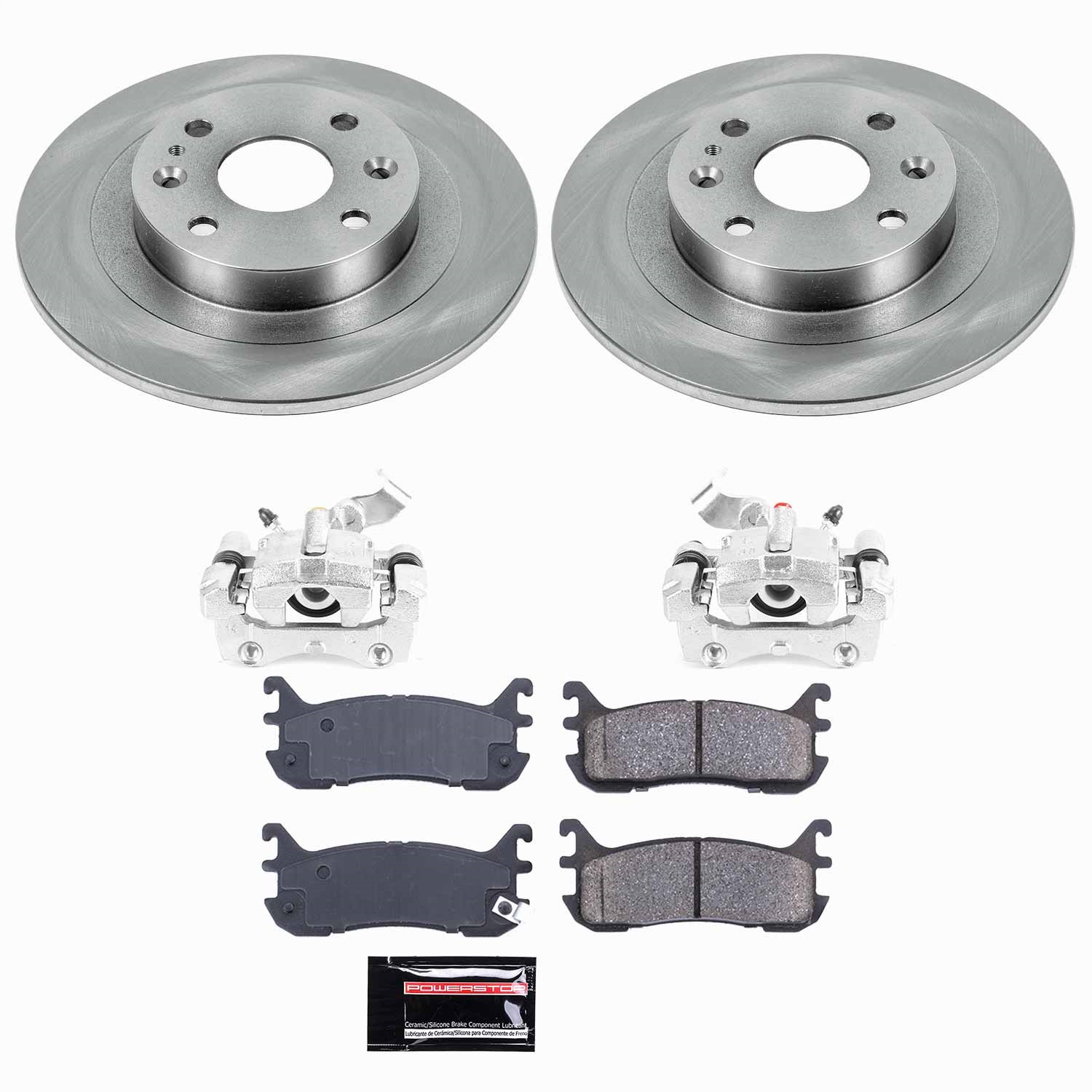 Power Stop - KCOE772 - Rear - Disc Brake Pad/Caliper and Rotor Kit