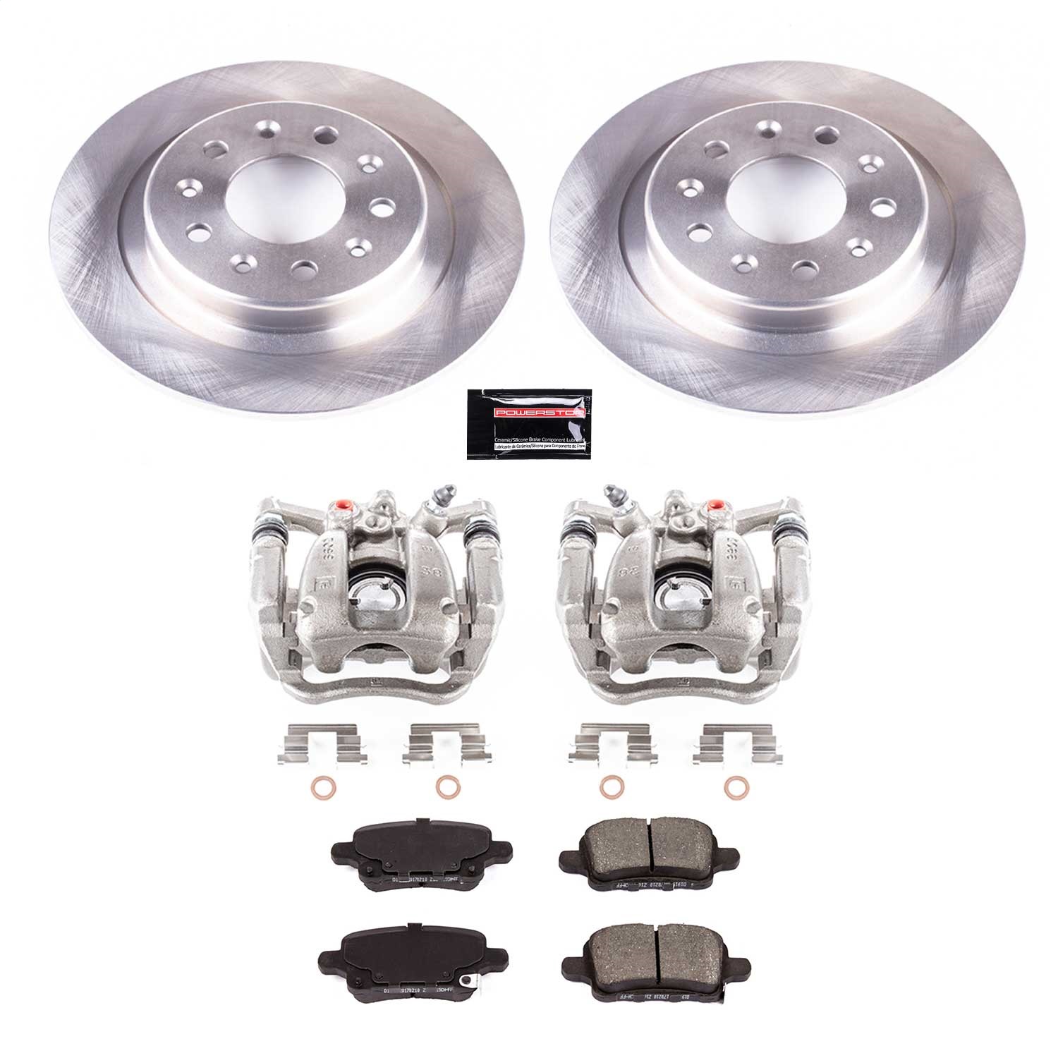 Power Stop - KCOE7721 - Rear - Disc Brake Pad/Caliper and Rotor Kit
