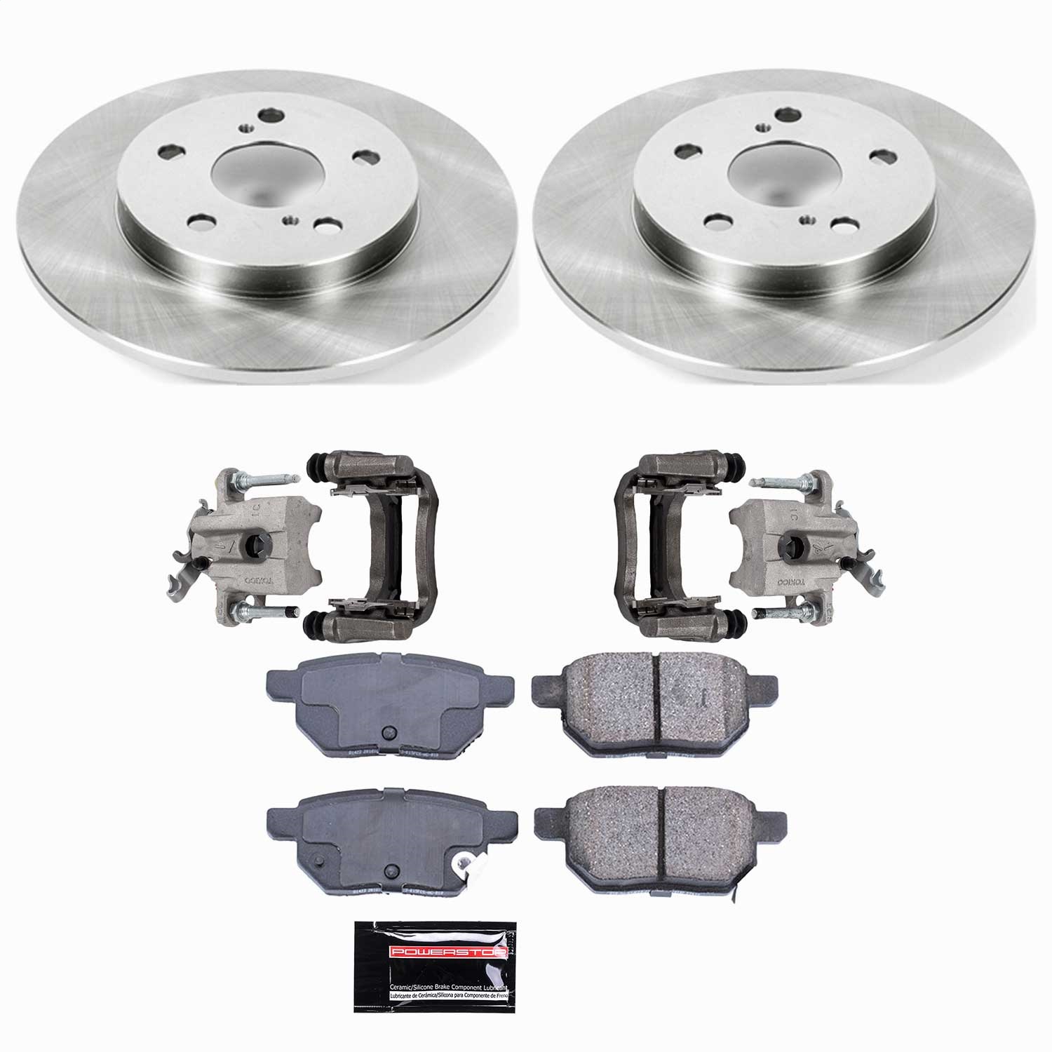 Power Stop - KCOE7753 - Rear - Disc Brake Pad/Caliper and Rotor Kit