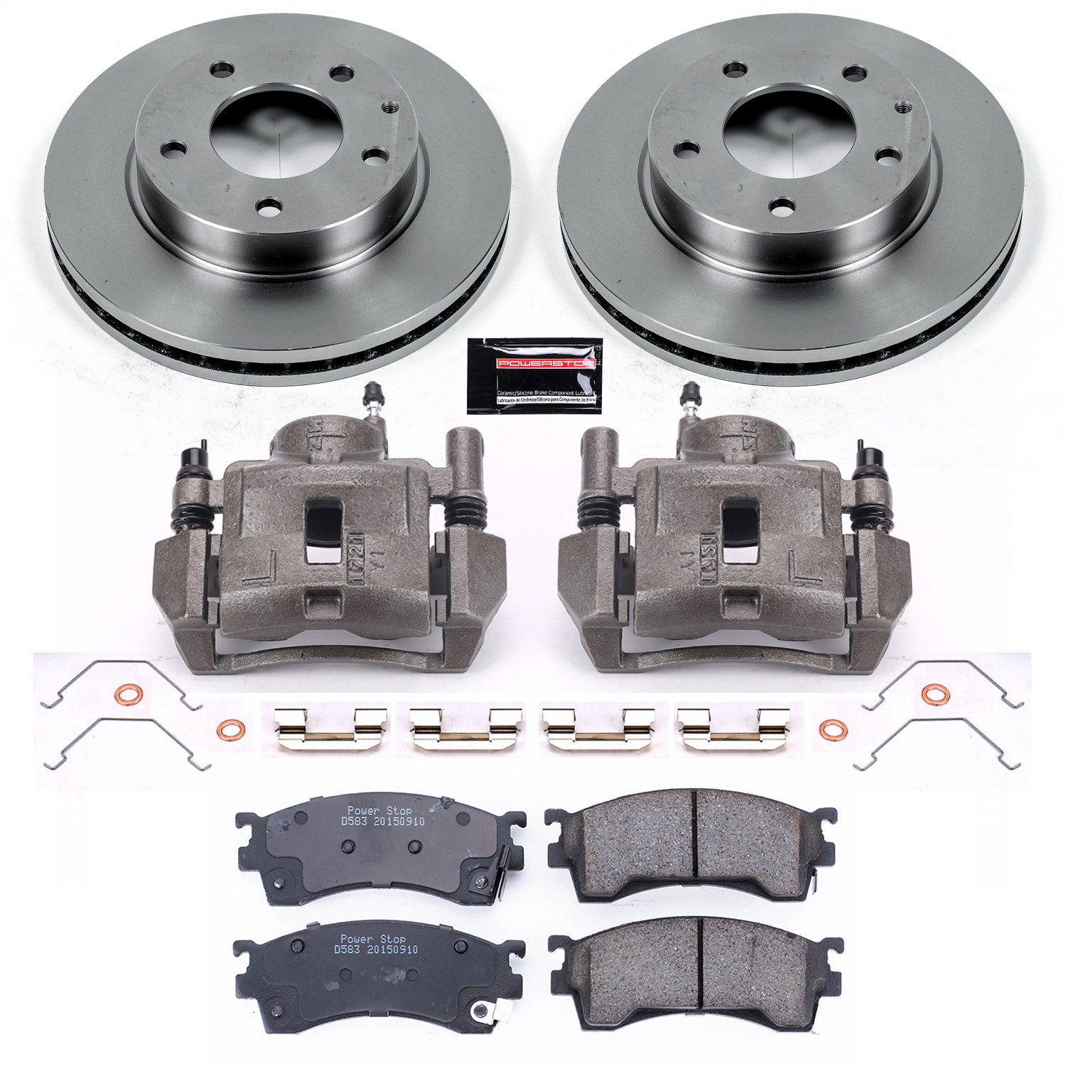Power Stop - KCOE782 - Front - Disc Brake Pad/Caliper and Rotor Kit