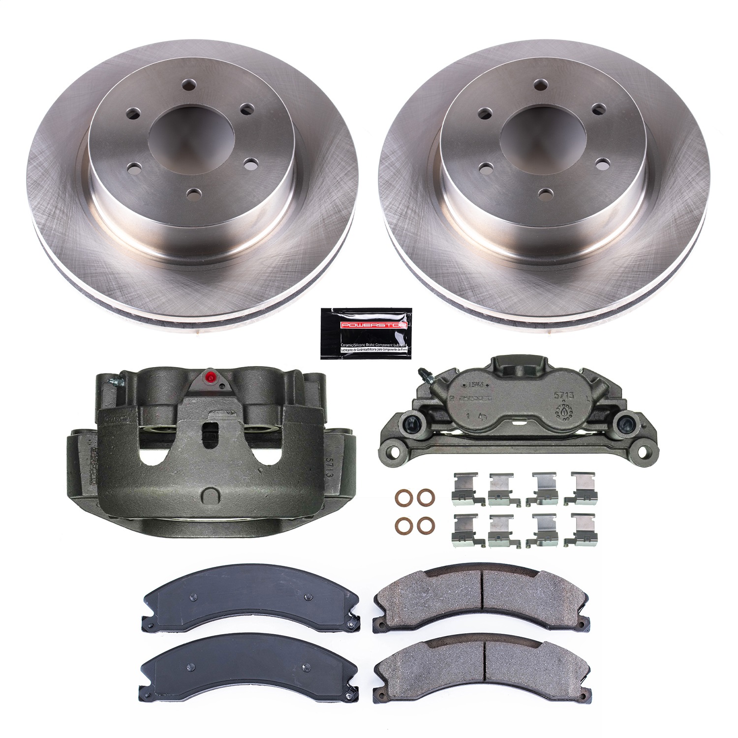 Power Stop - KCOE7875 - Front - Disc Brake Pad/Caliper and Rotor Kit