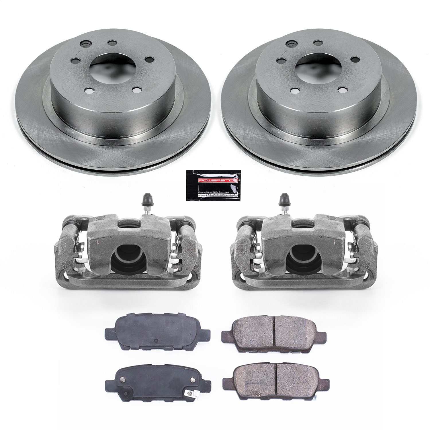 Power Stop - KCOE7881 - Rear - Disc Brake Pad/Caliper and Rotor Kit