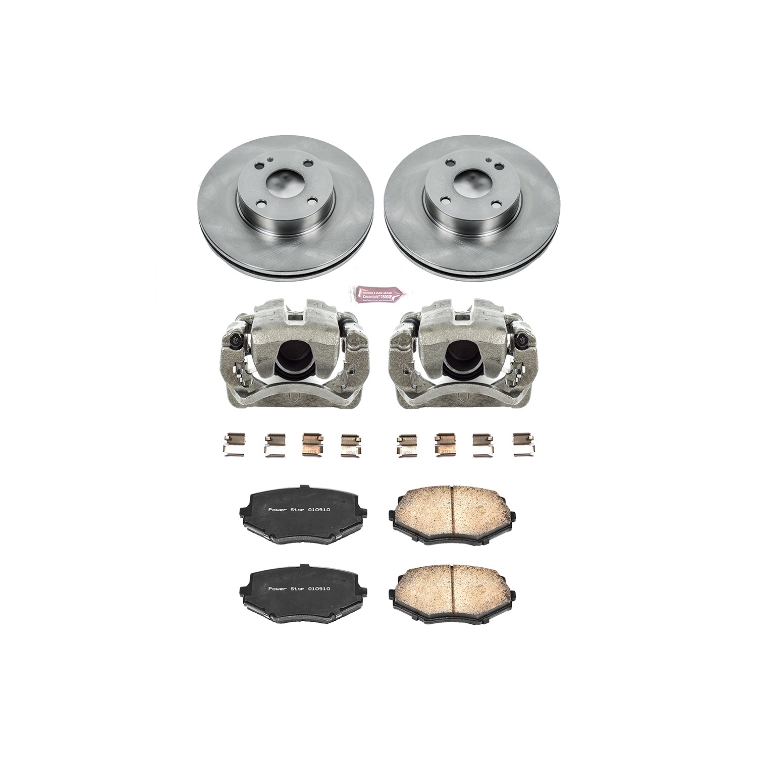 Power Stop - KCOE793 - Front - Disc Brake Pad/Caliper and Rotor Kit