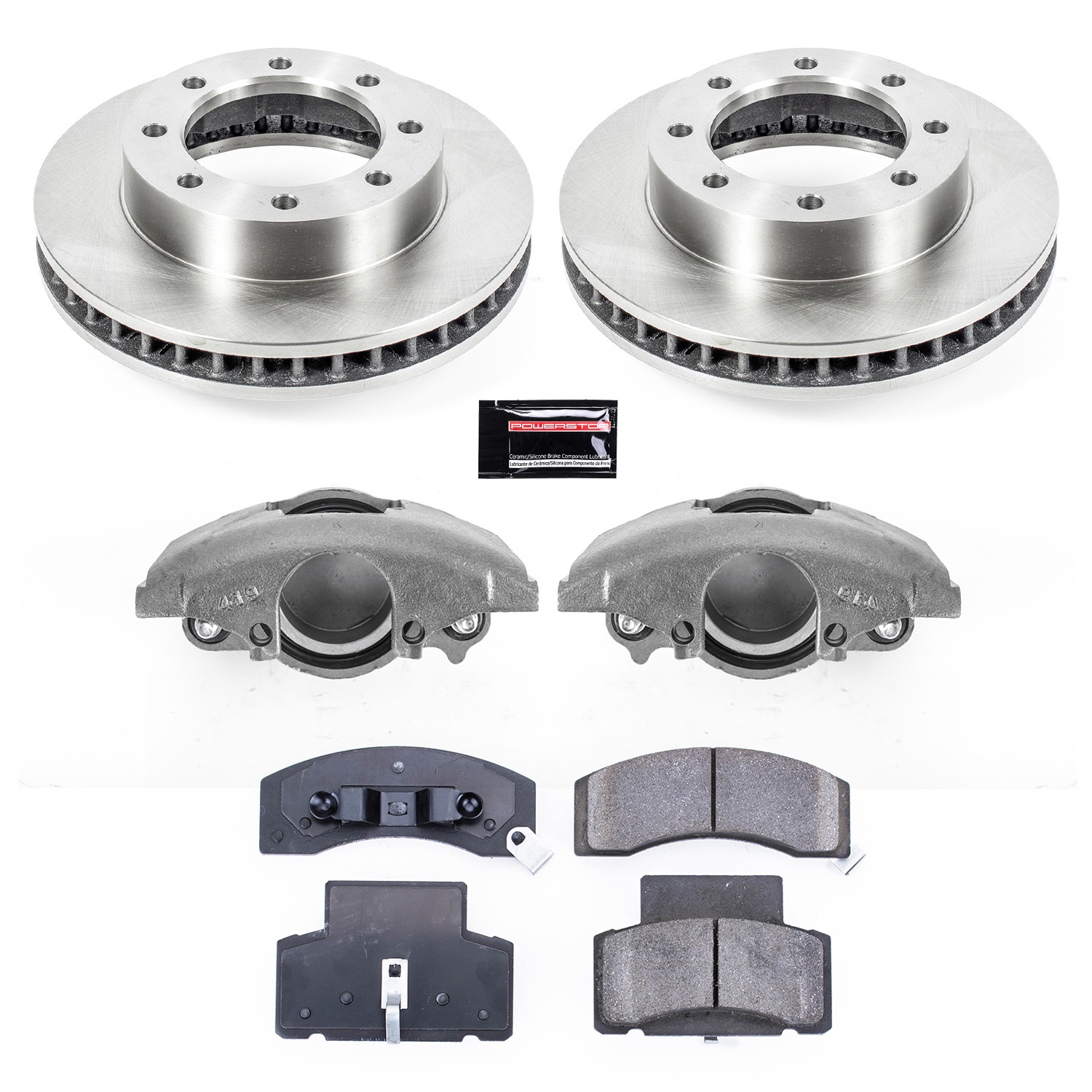 Power Stop - KCOE7946 - Front - Disc Brake Pad/Caliper and Rotor Kit