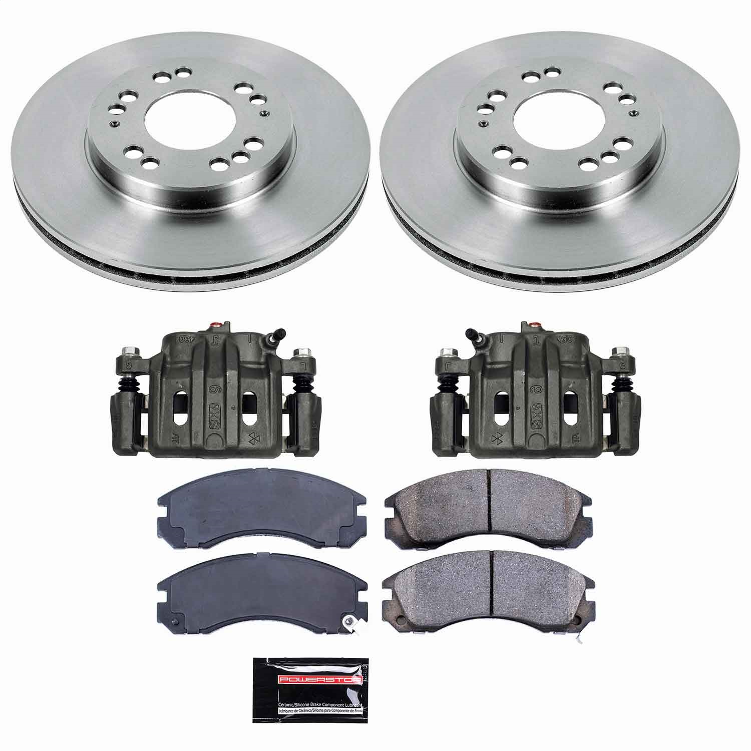 Power Stop - KCOE798B - Front - Disc Brake Pad/Caliper and Rotor Kit
