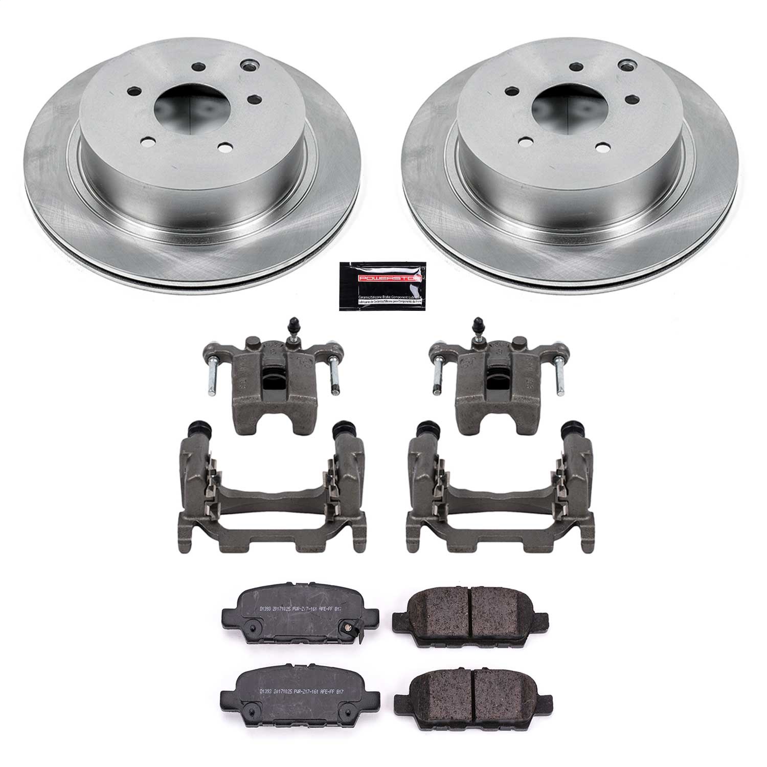 Power Stop - KCOE8021 - Rear - Disc Brake Pad/Caliper and Rotor Kit
