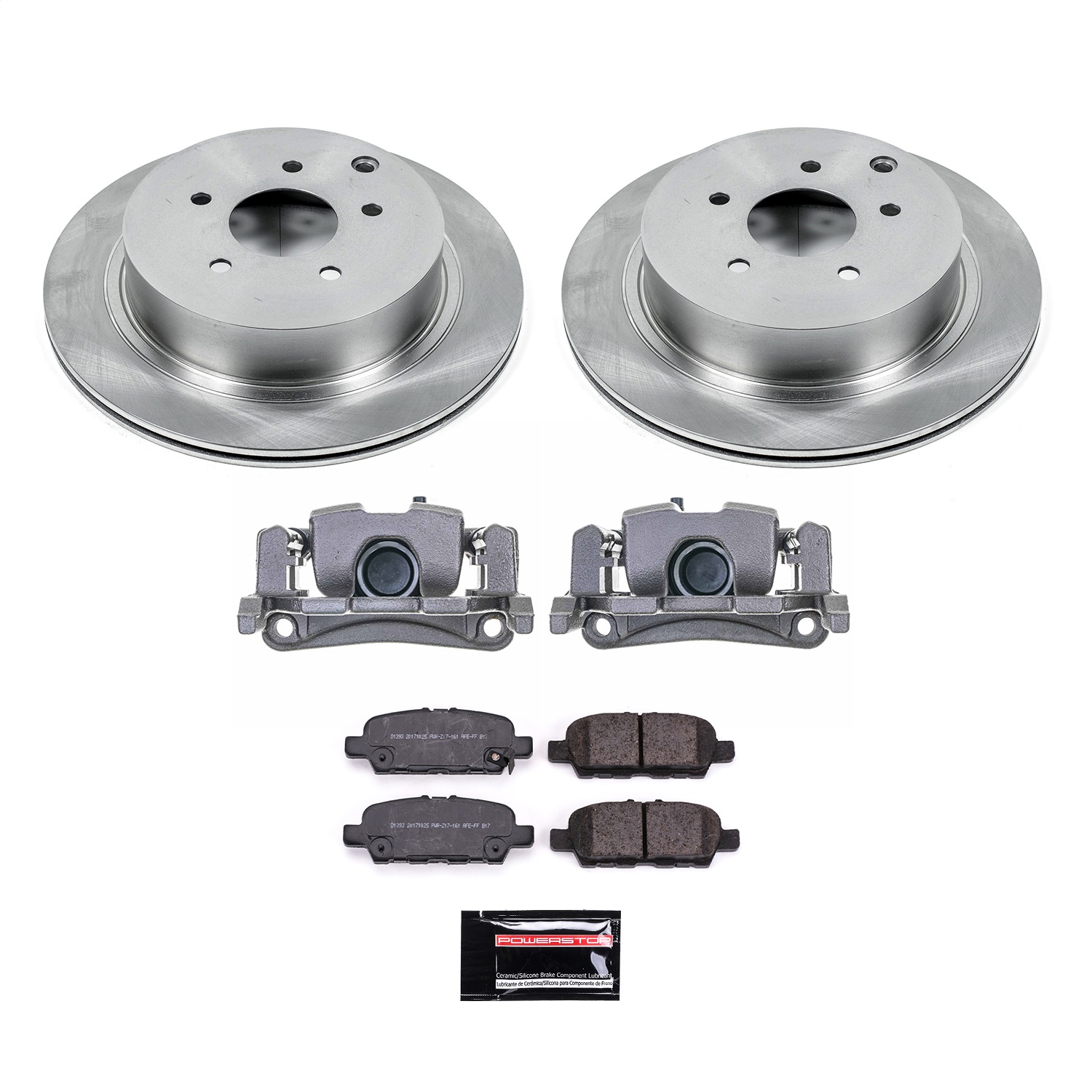 Power Stop - KCOE8021A - Rear - Disc Brake Pad/Caliper and Rotor Kit