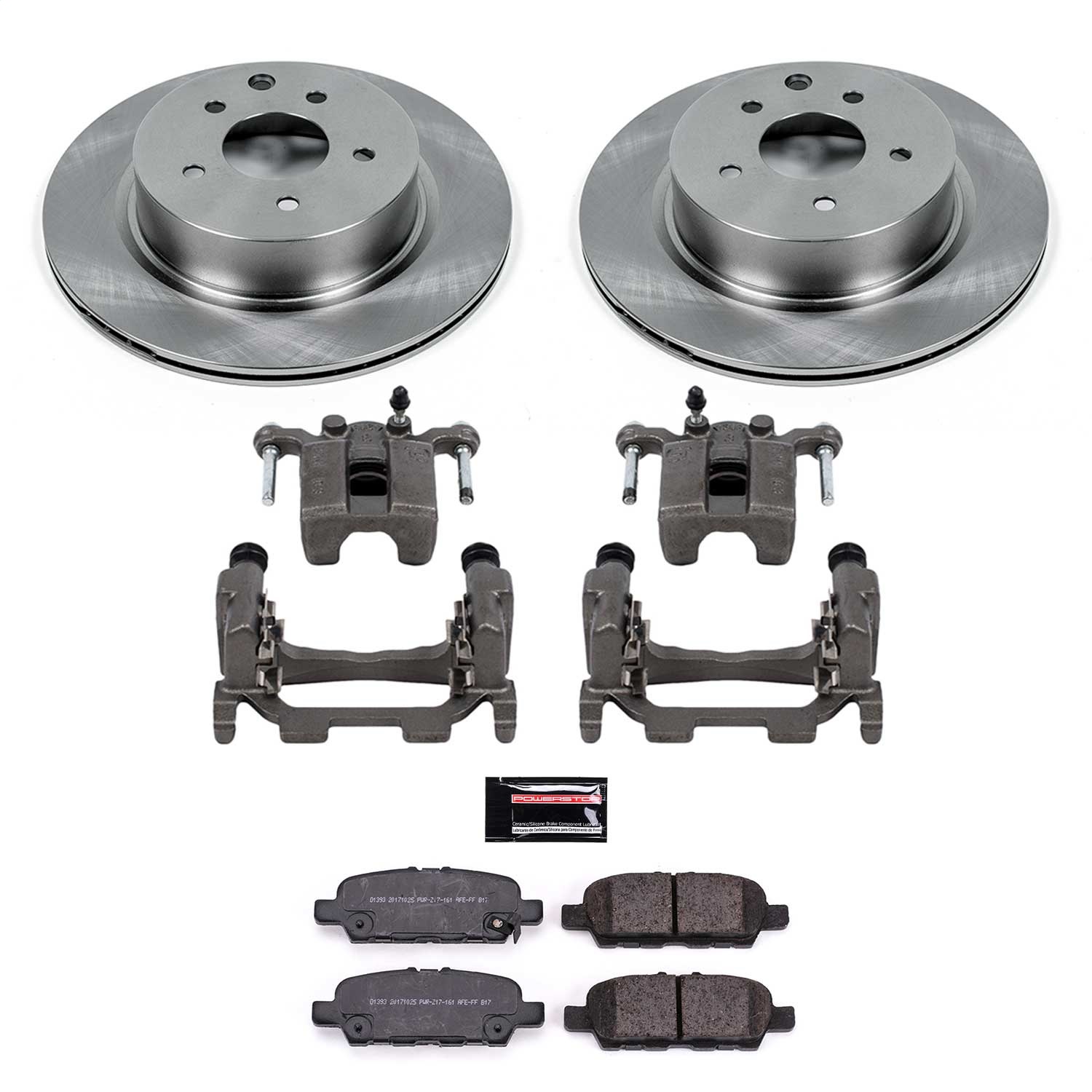 Power Stop - KCOE8062 - Rear - Disc Brake Pad/Caliper and Rotor Kit