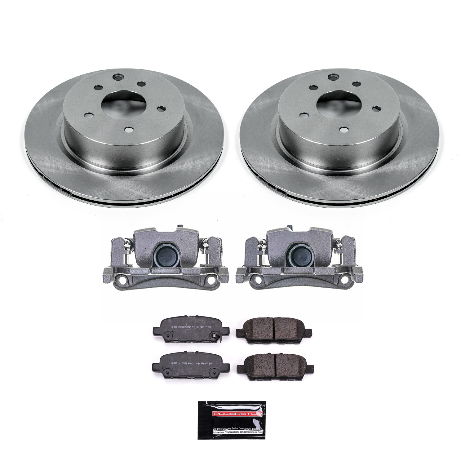 Power Stop - KCOE8062C - Rear - Disc Brake Pad/Caliper and Rotor Kit