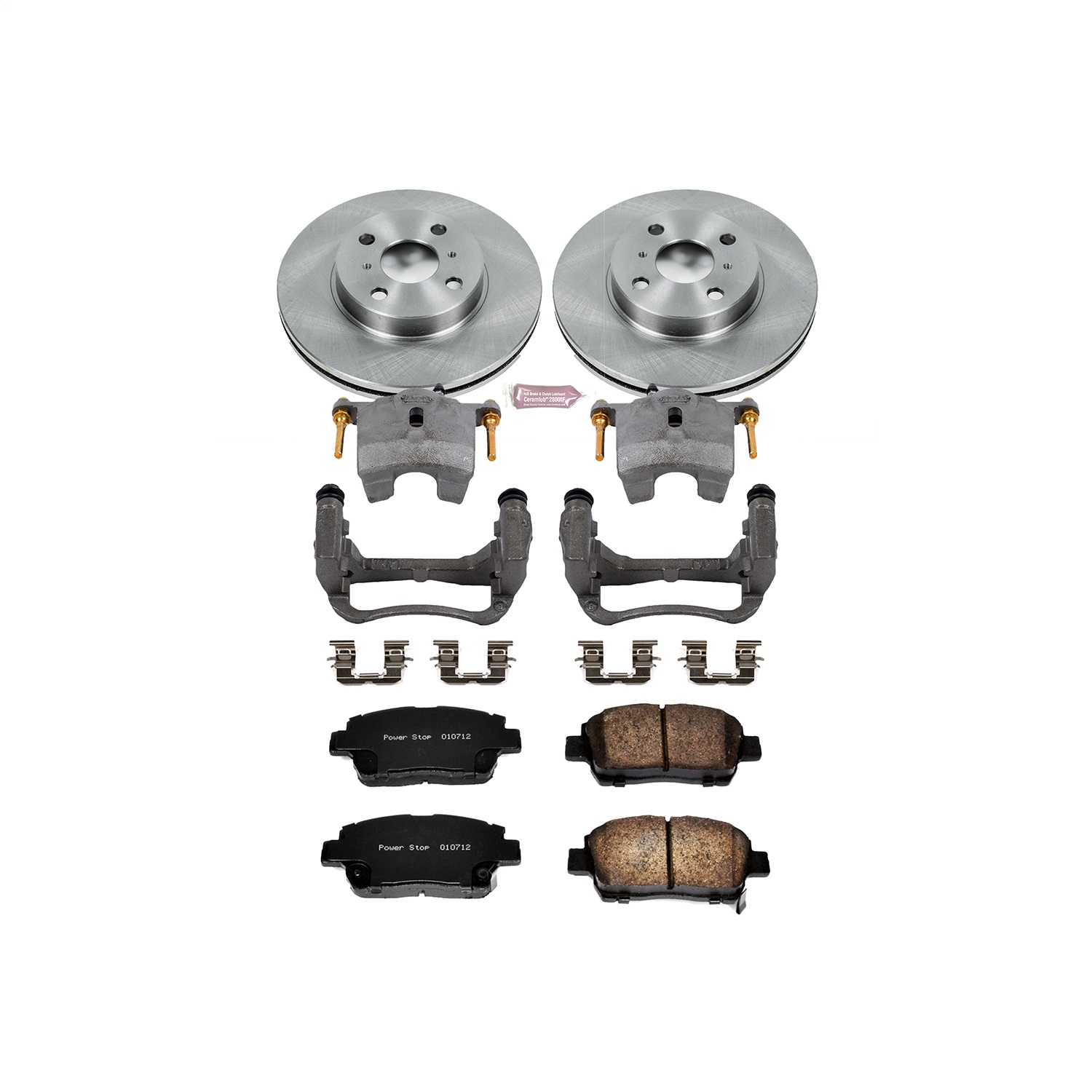 Power Stop - KCOE821 - Front - Disc Brake Pad/Caliper and Rotor Kit