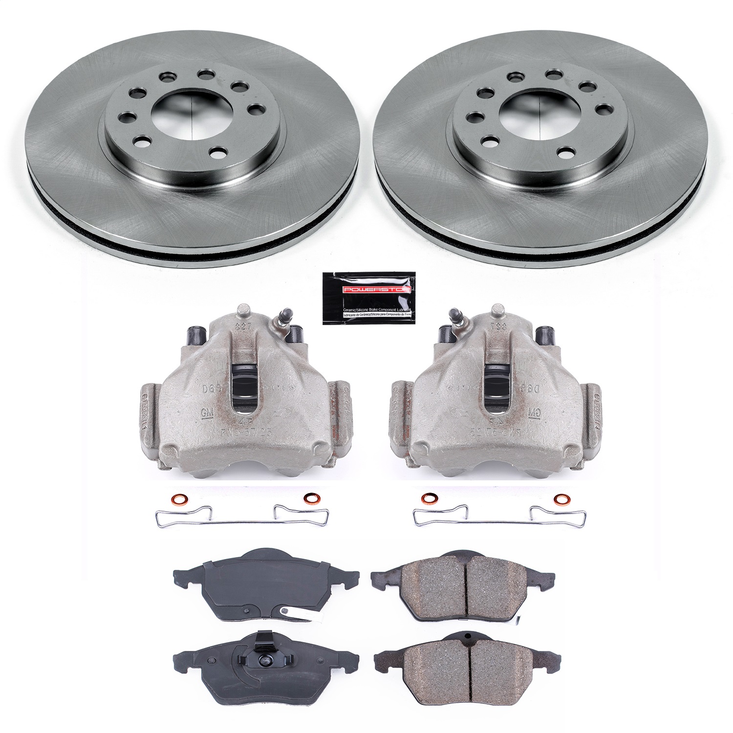 Power Stop - KCOE834 - Front - Disc Brake Pad/Caliper and Rotor Kit