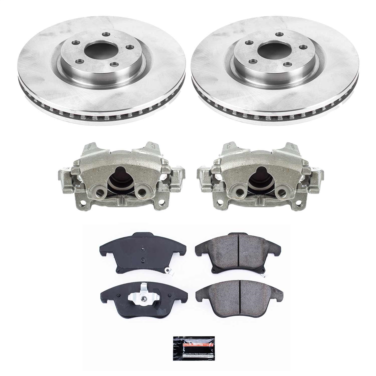 Power Stop - KCOE8540 - Front - Disc Brake Pad/Caliper and Rotor Kit